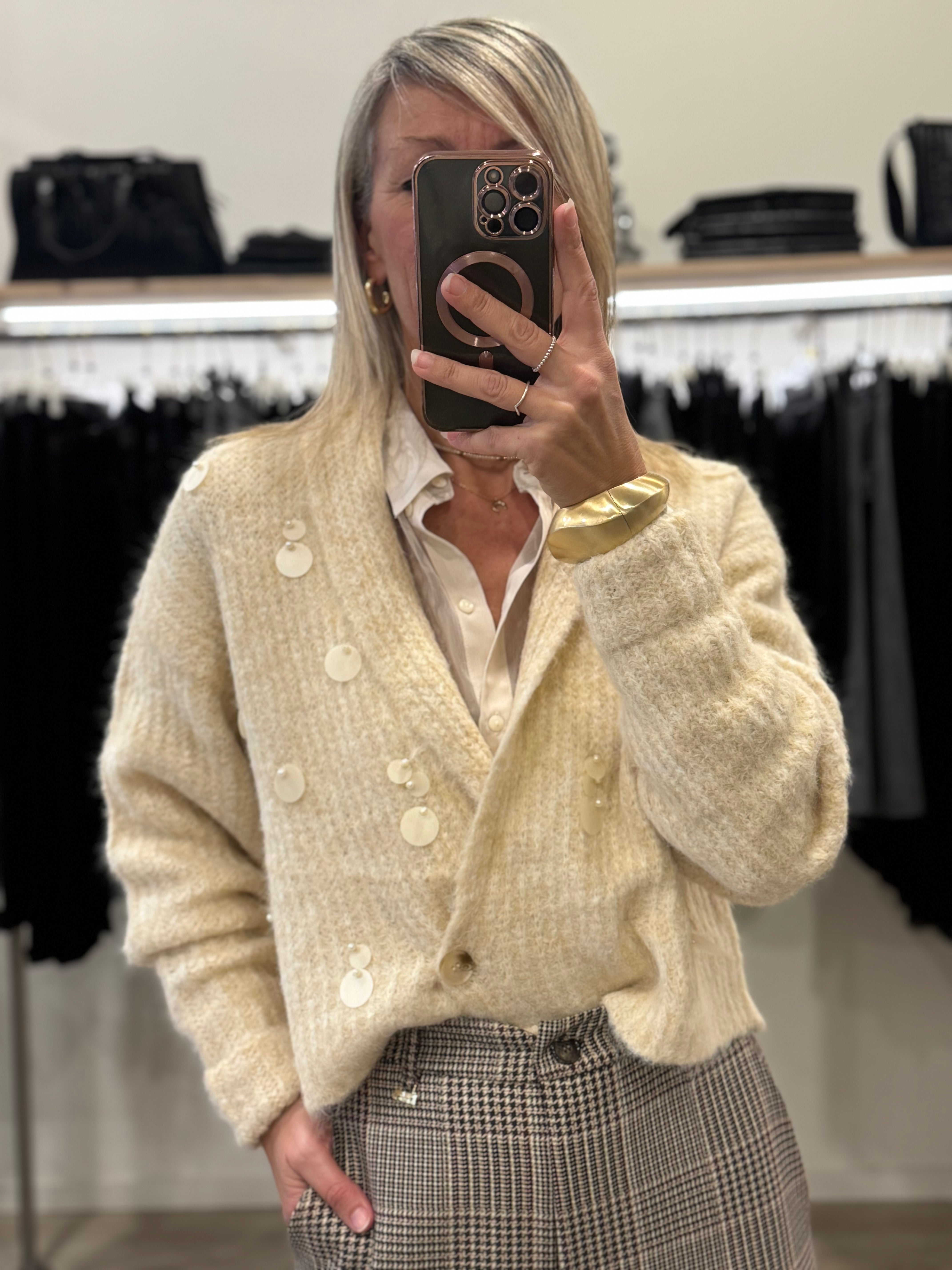 Cardigan lana maxi pillettes