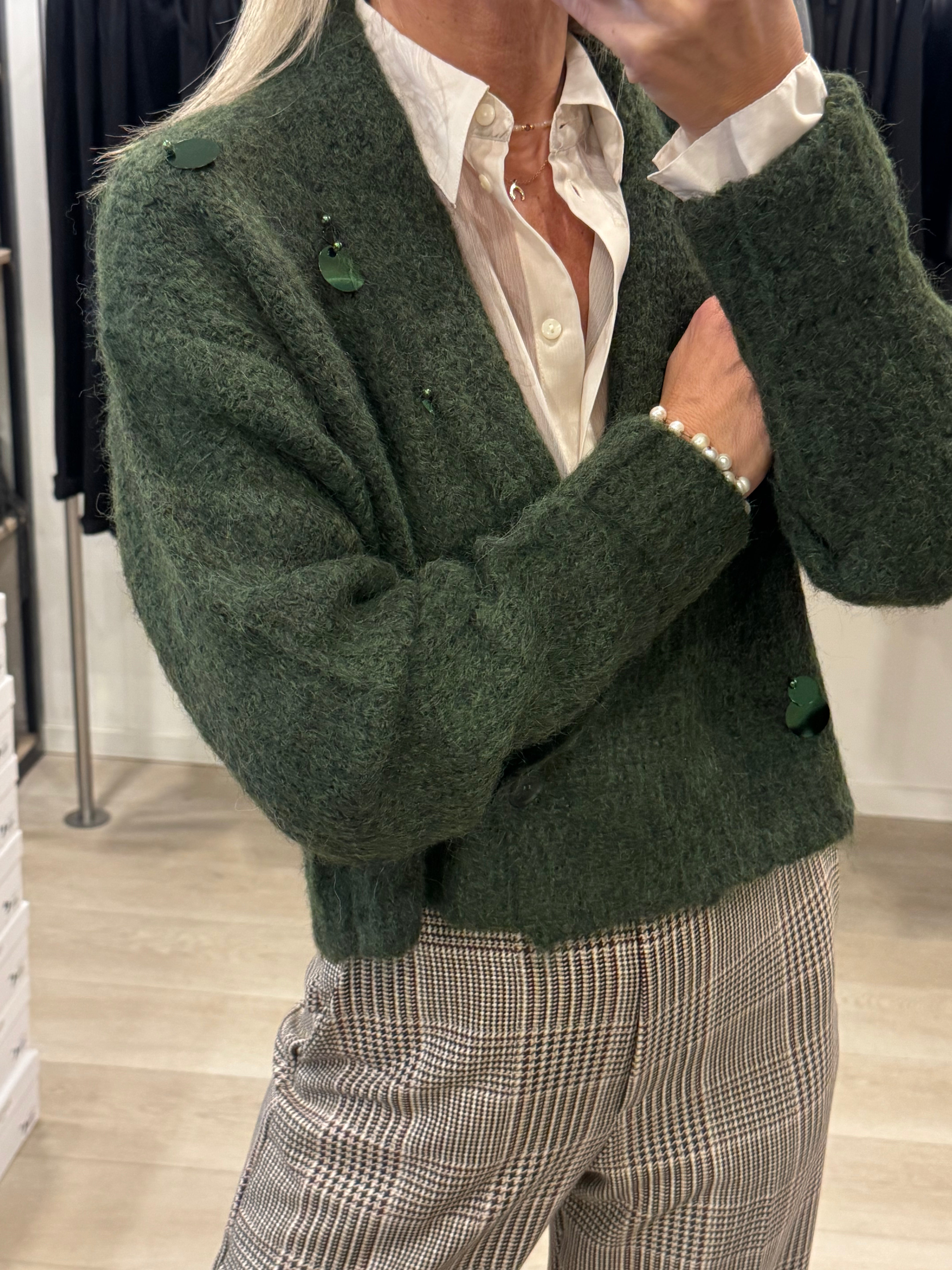 Cardigan lana maxi pillettes