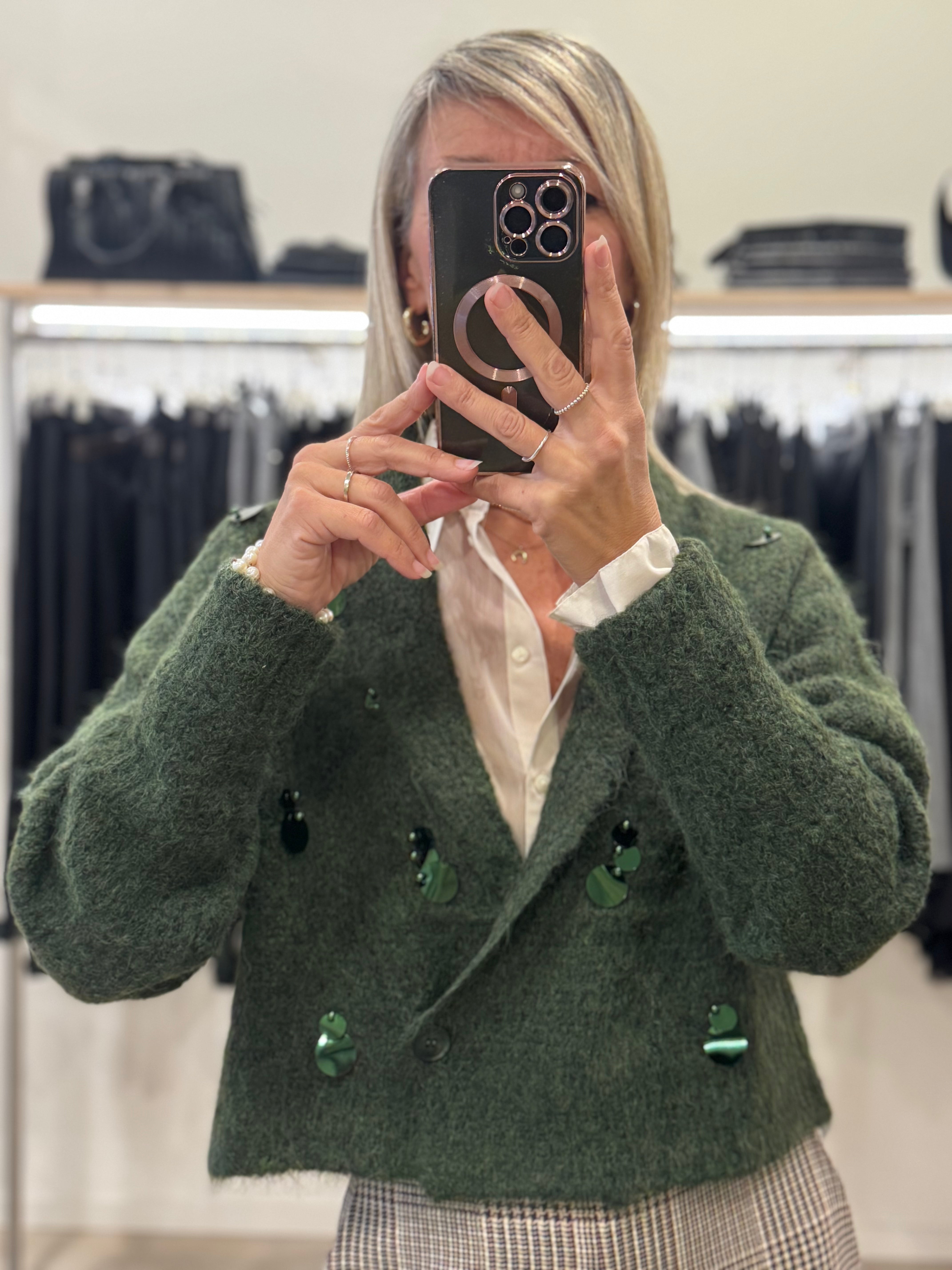 Cardigan lana maxi pillettes