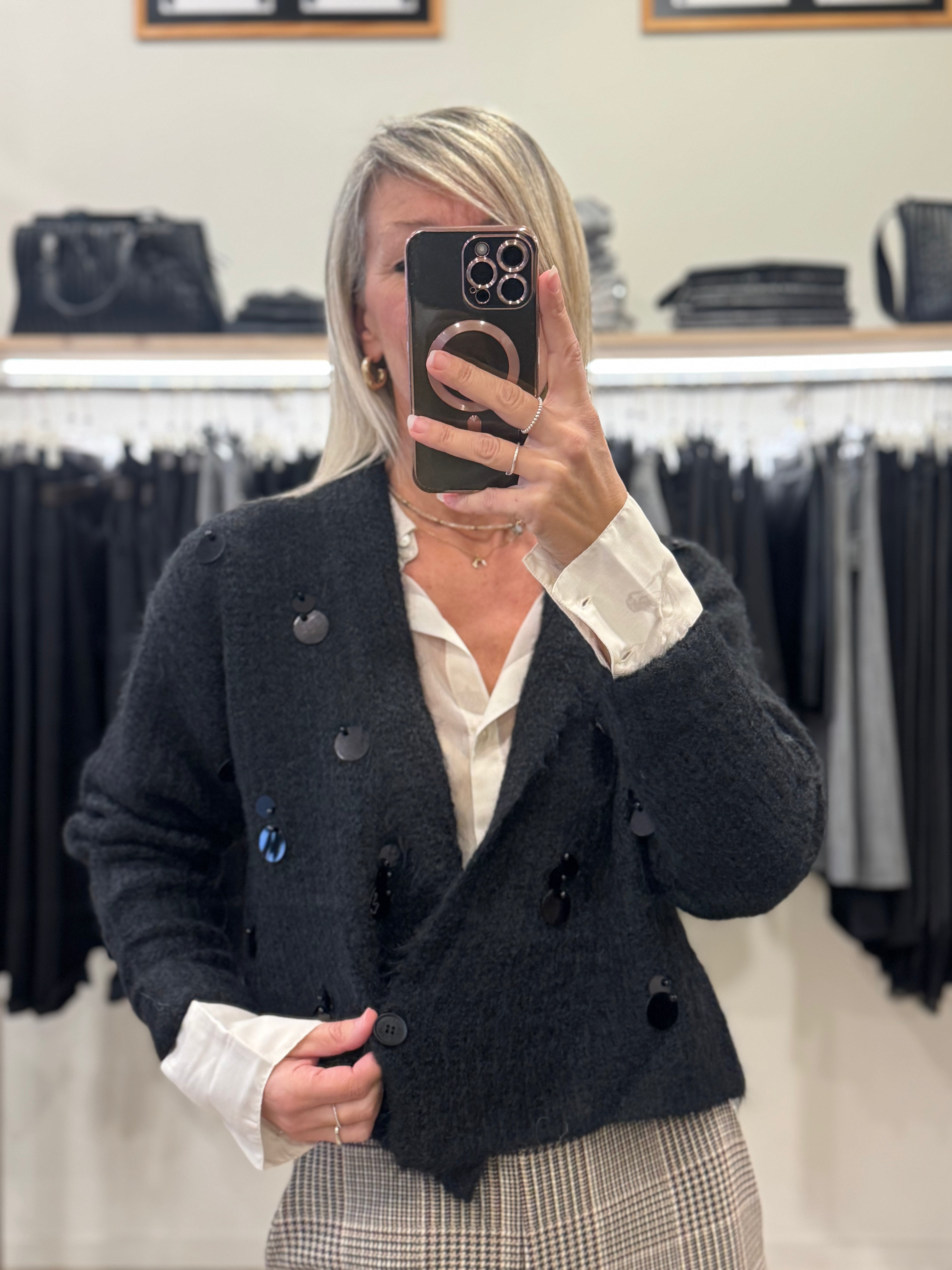 Cardigan lana maxi pillettes