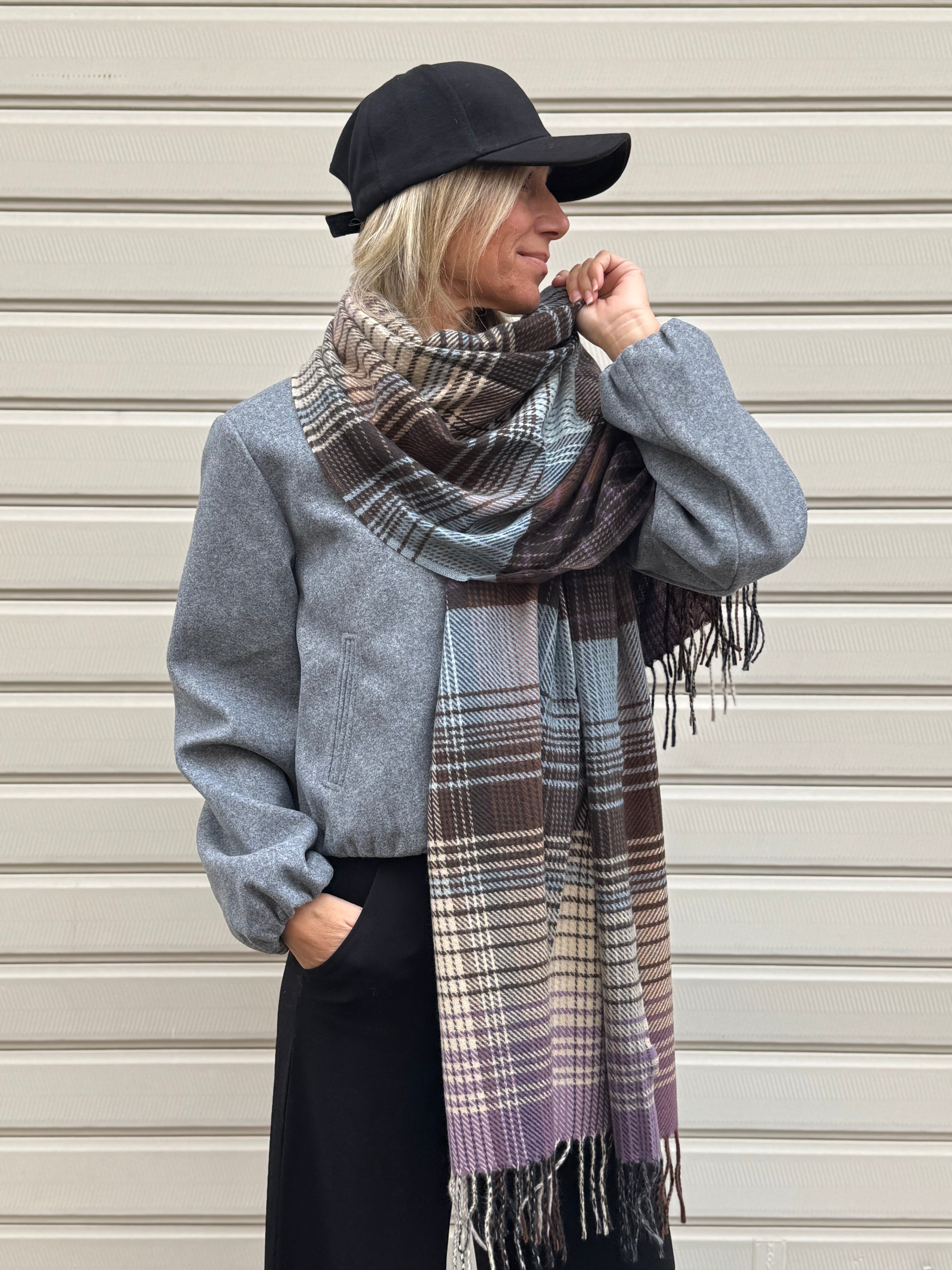 Sciarpa check multicolor adora