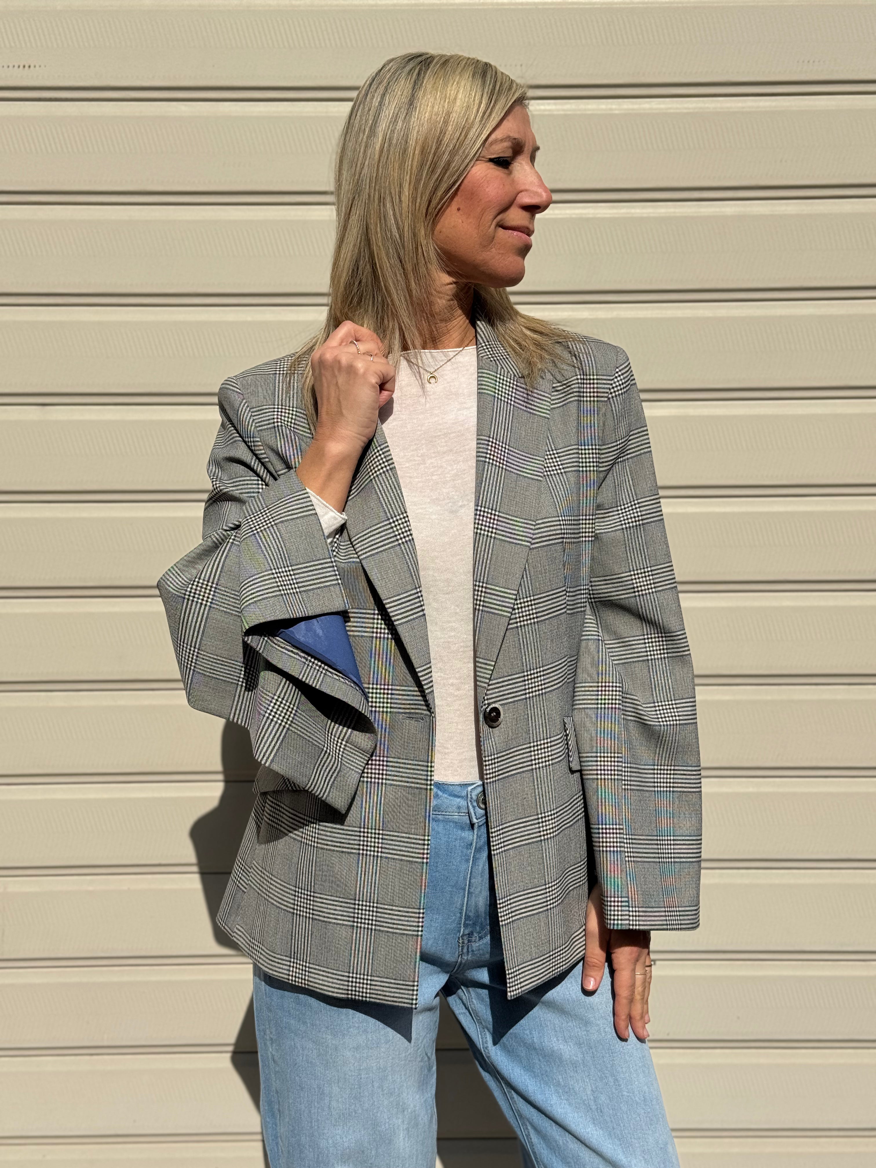 Blazer check manica spacco imperial