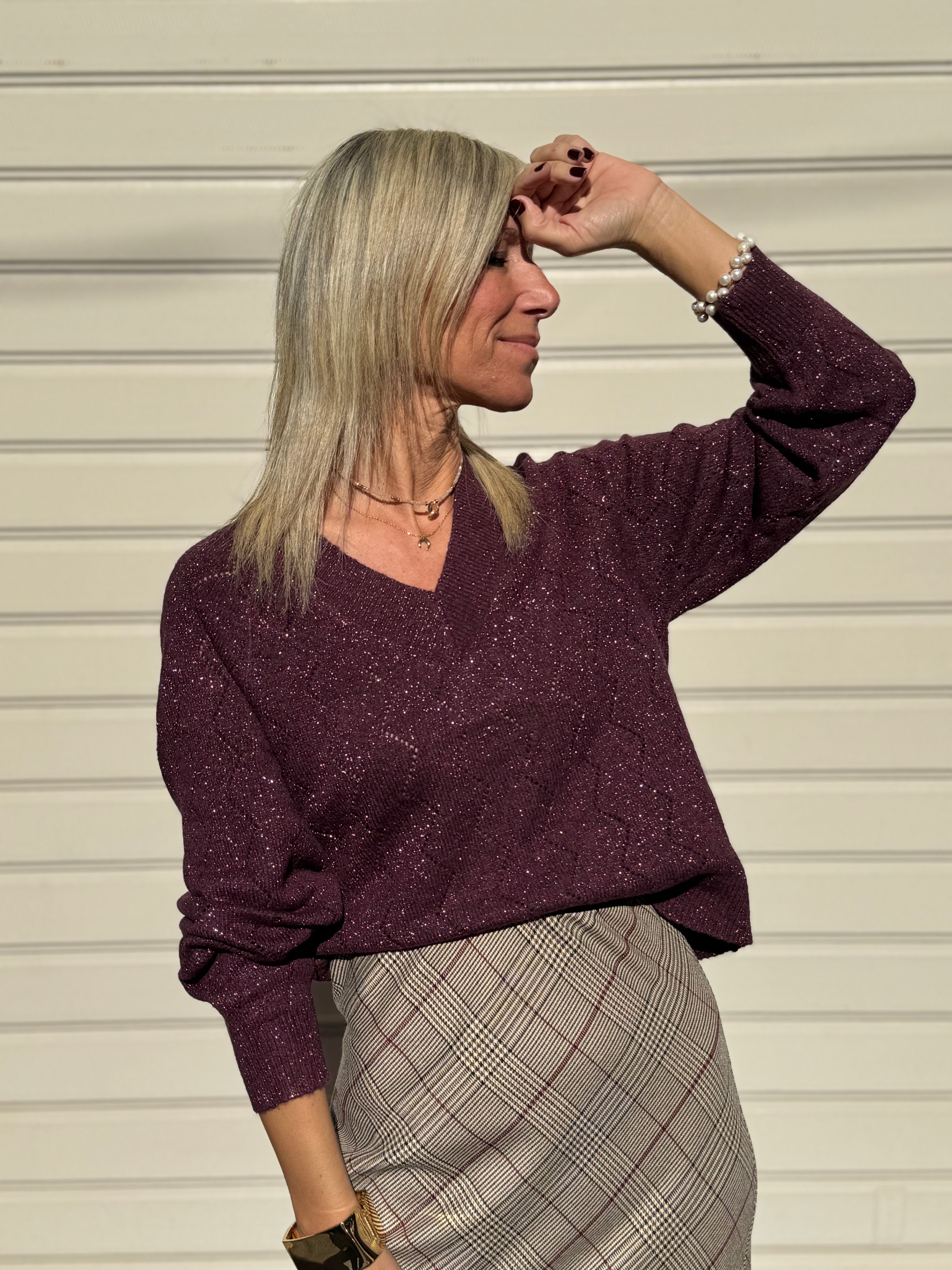 Maglia v glitter traforata jdy