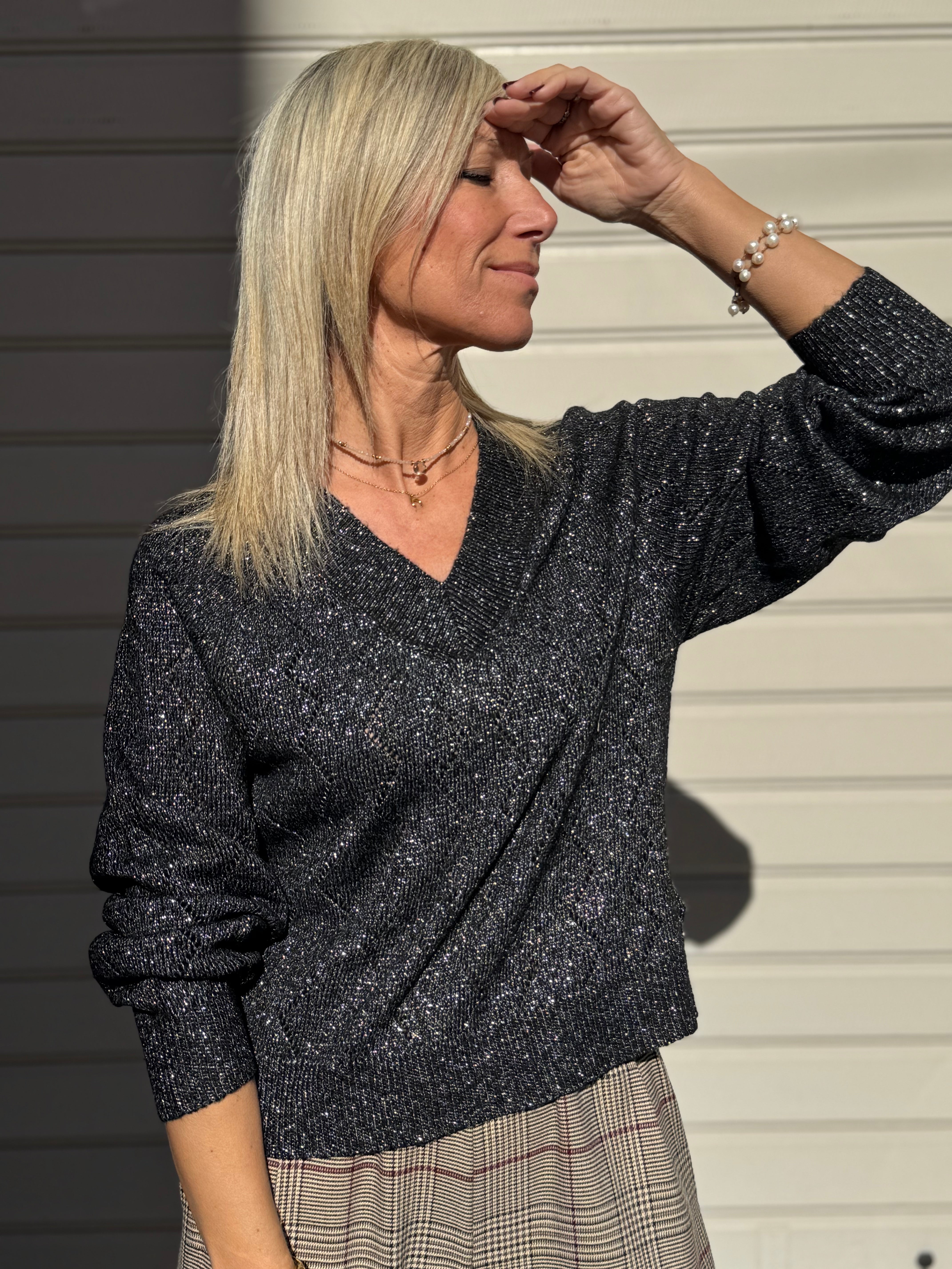 Maglia v glitter traforata jdy