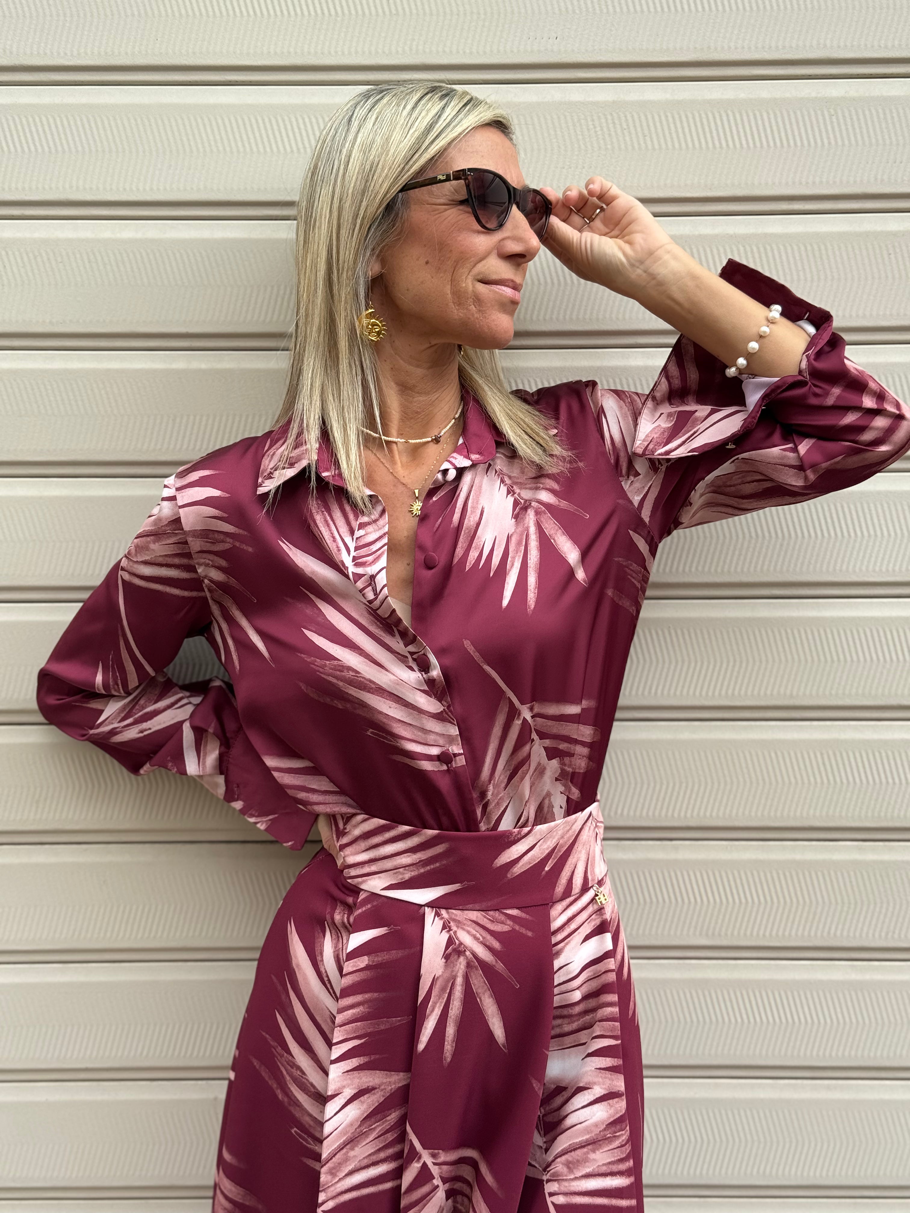 Camicia fantasia bordeaux