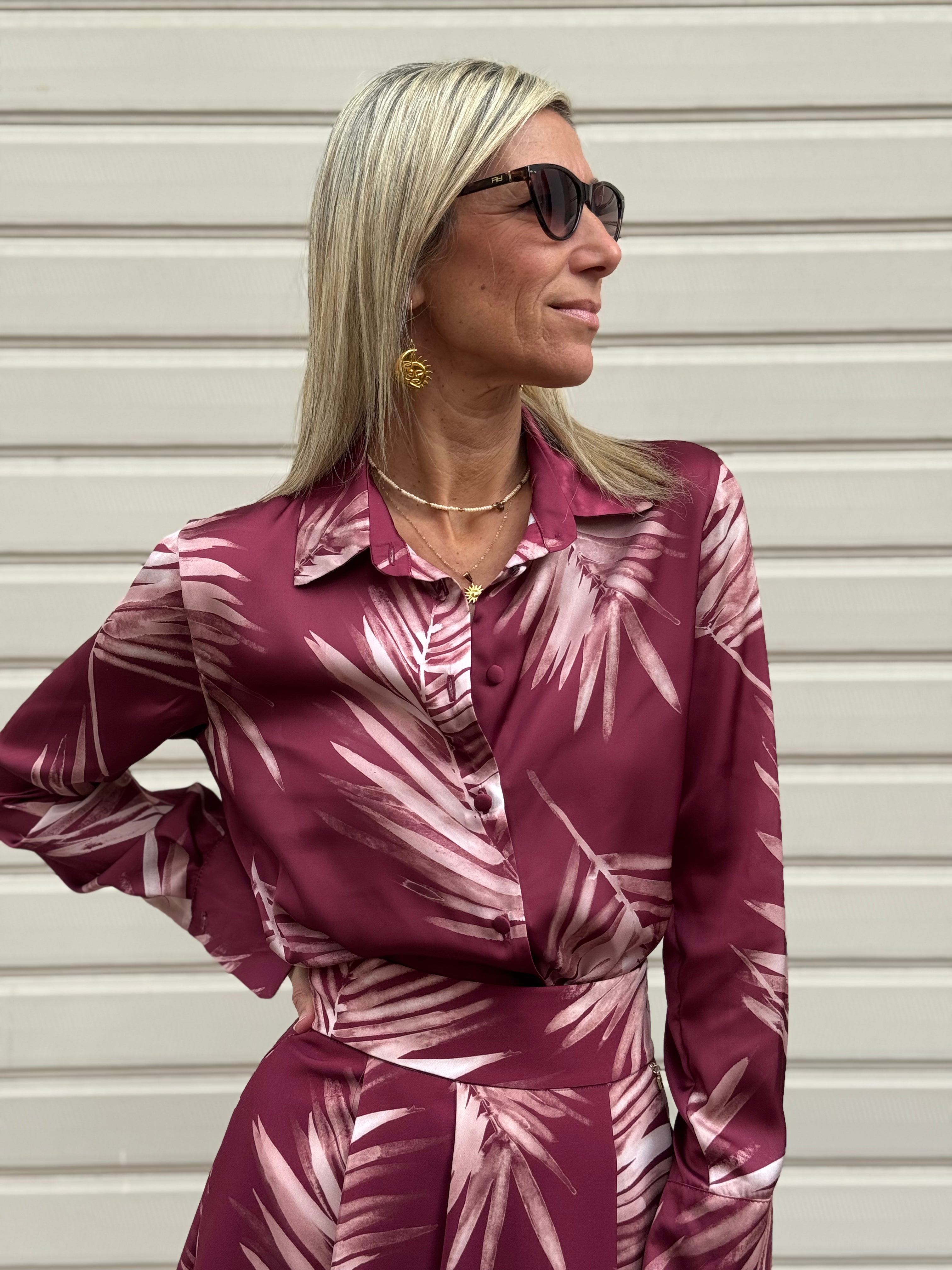 Camicia fantasia bordeaux