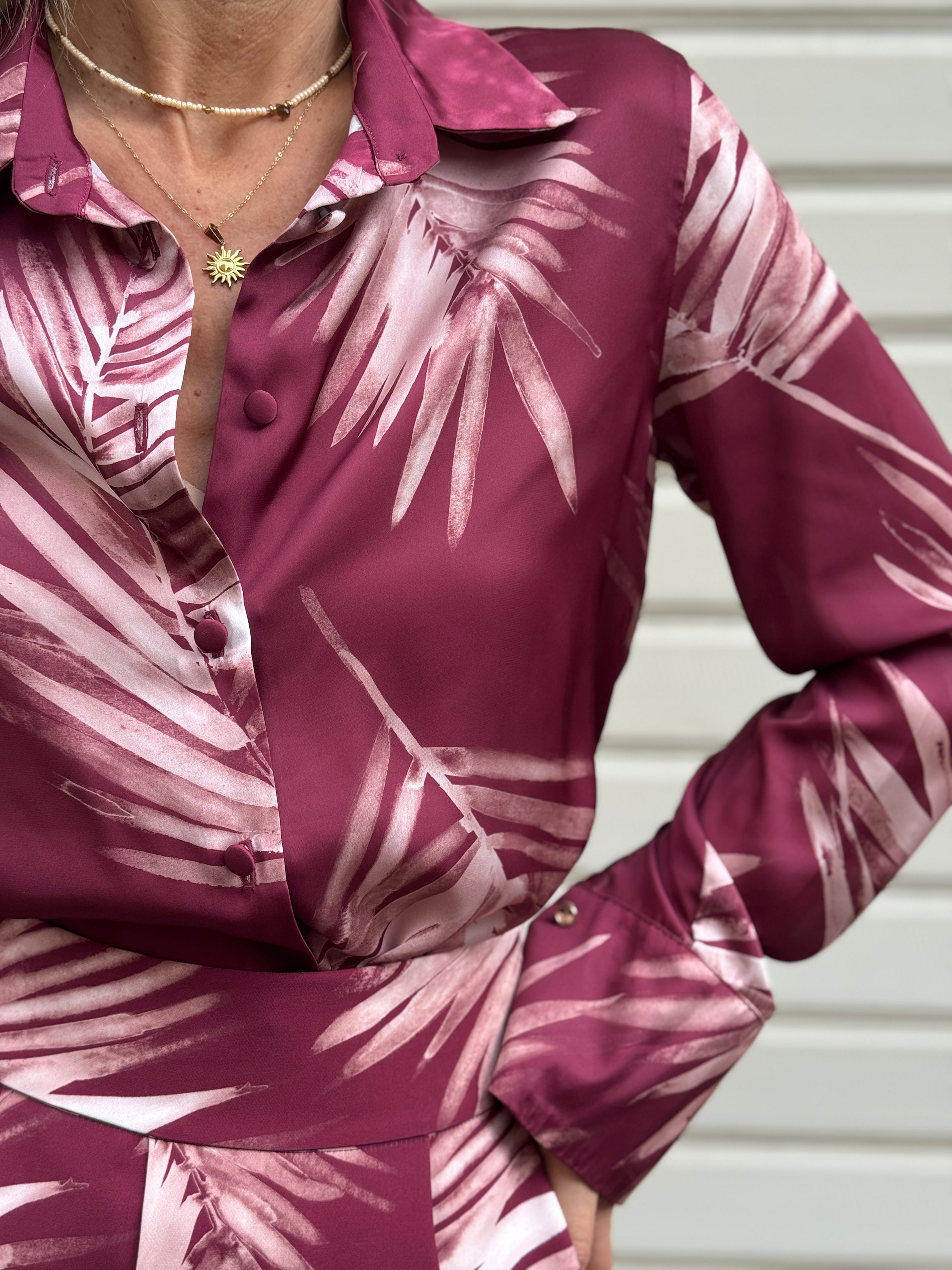 Camicia fantasia bordeaux