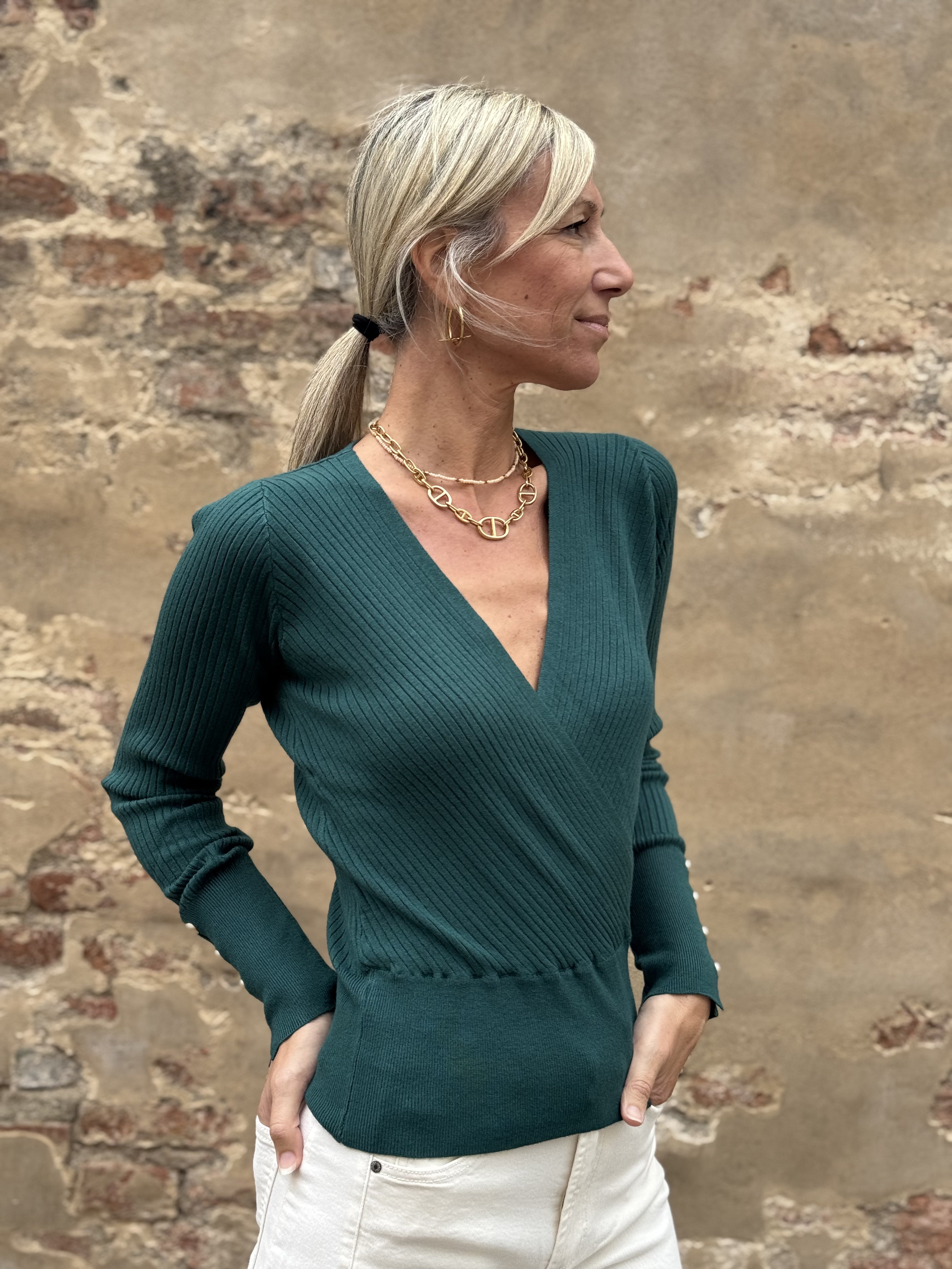 Maglia Incrocio Bottoni