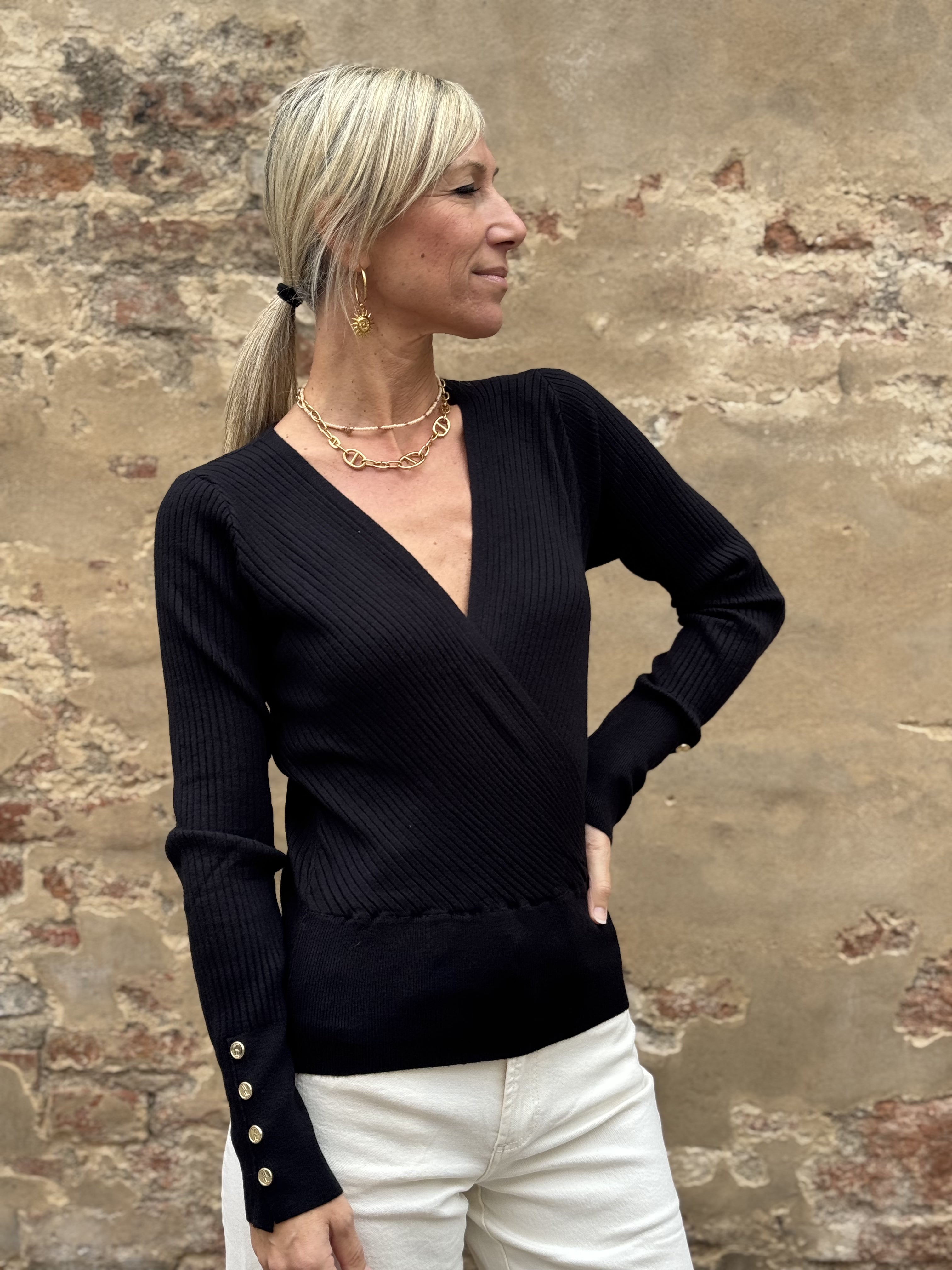 Maglia Incrocio Bottoni