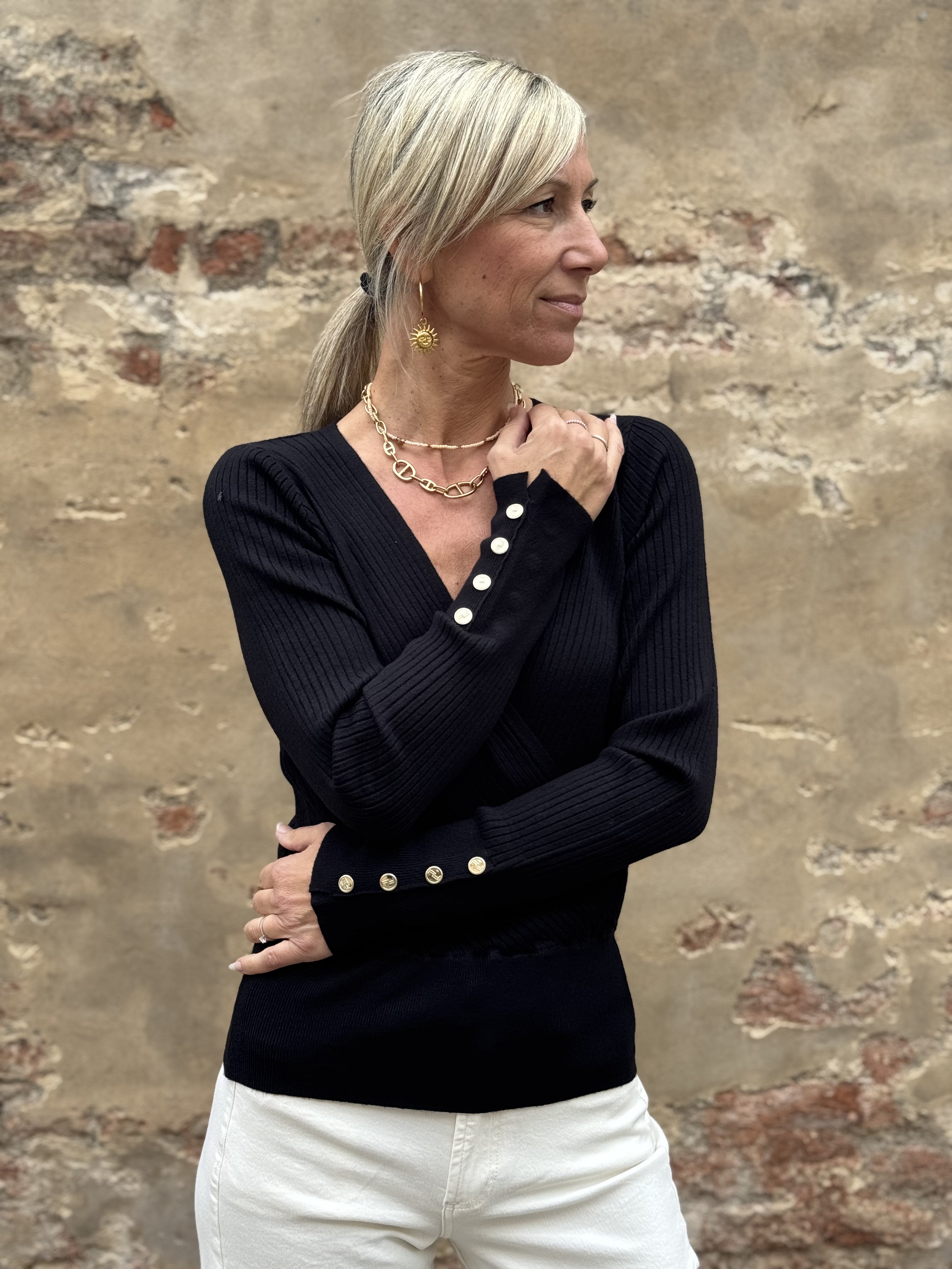 Maglia Incrocio Bottoni
