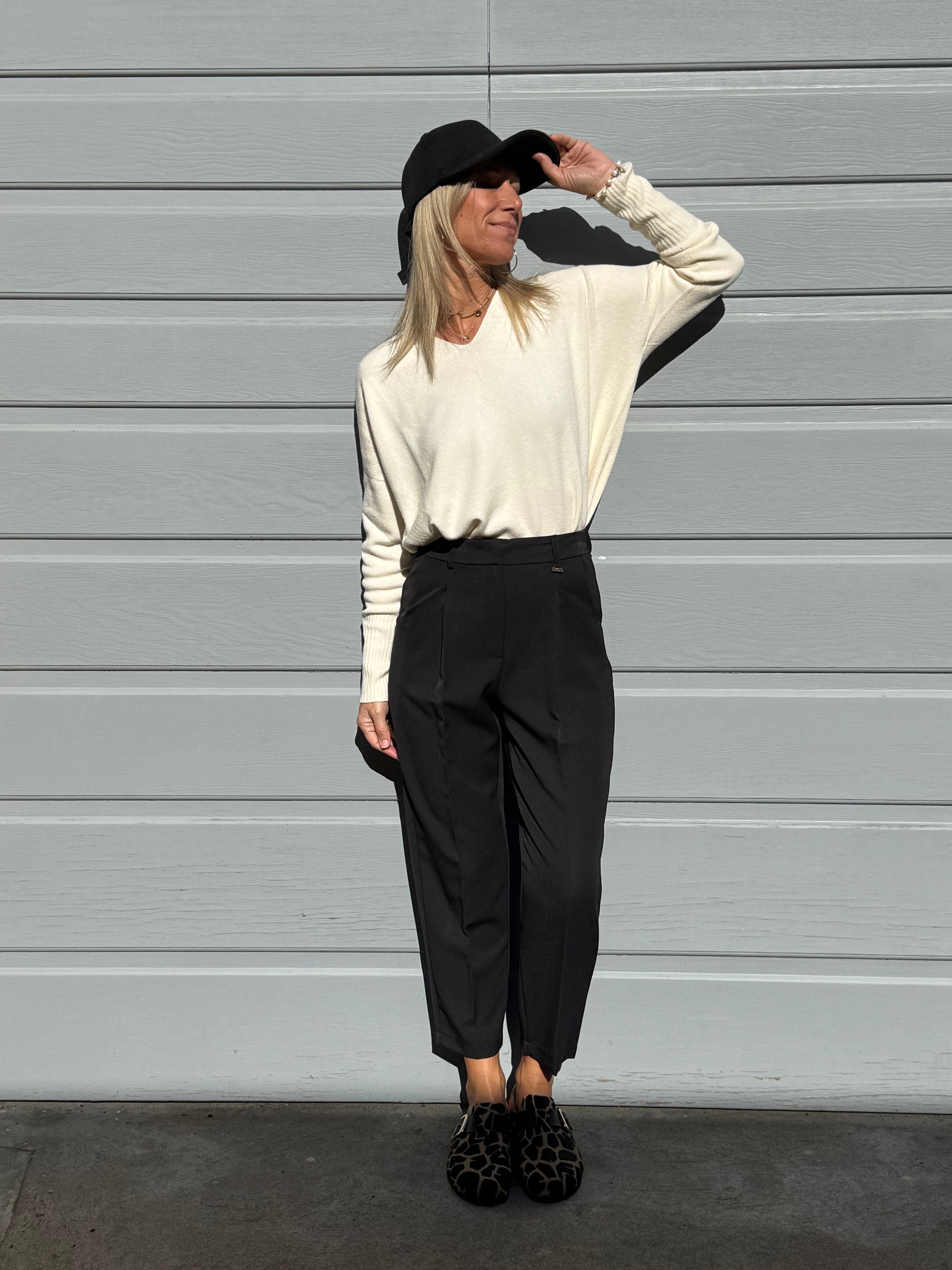 Pantalone sigaretta con elastico artigli