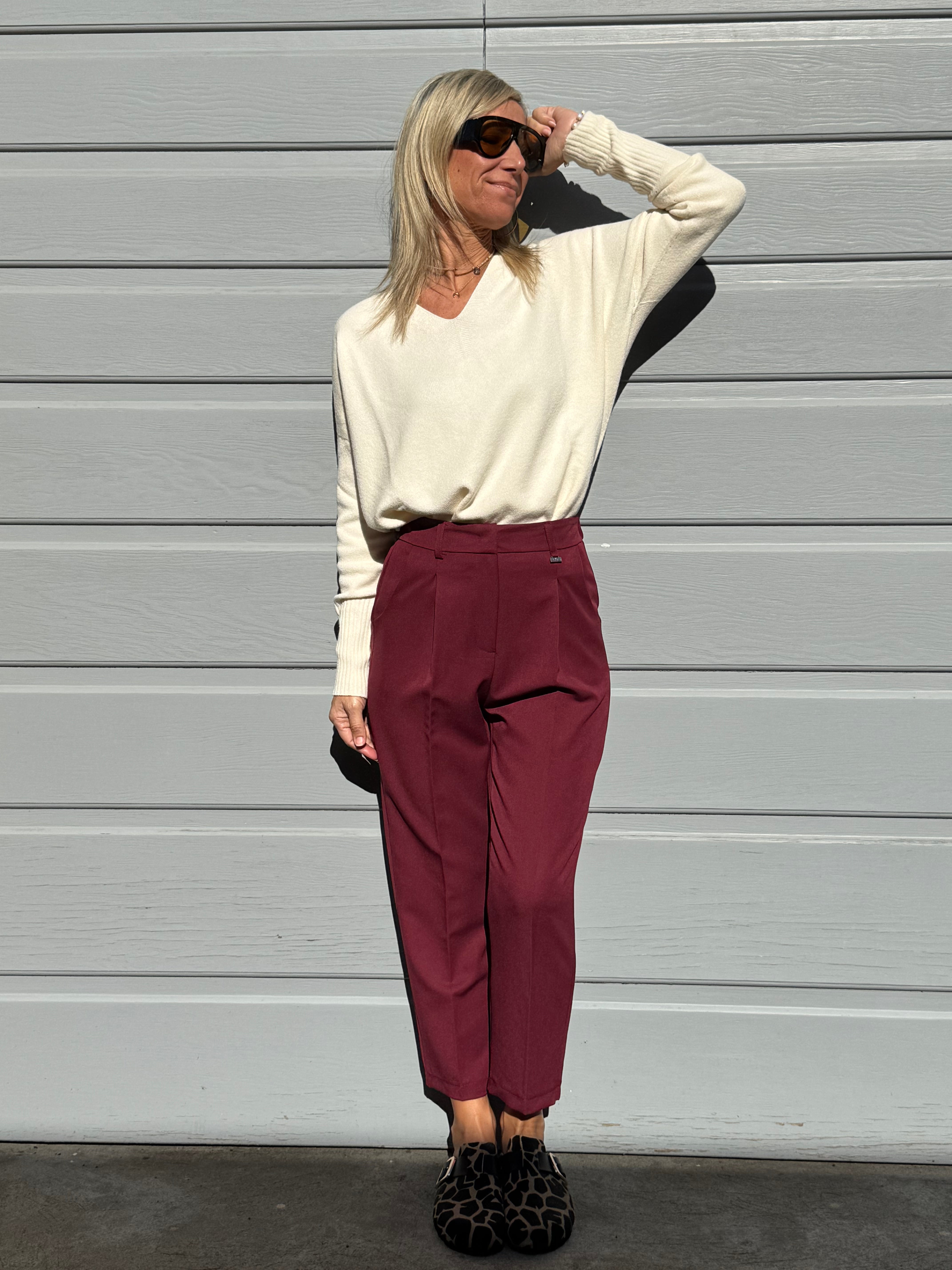 Pantalone sigaretta con elastico artigli