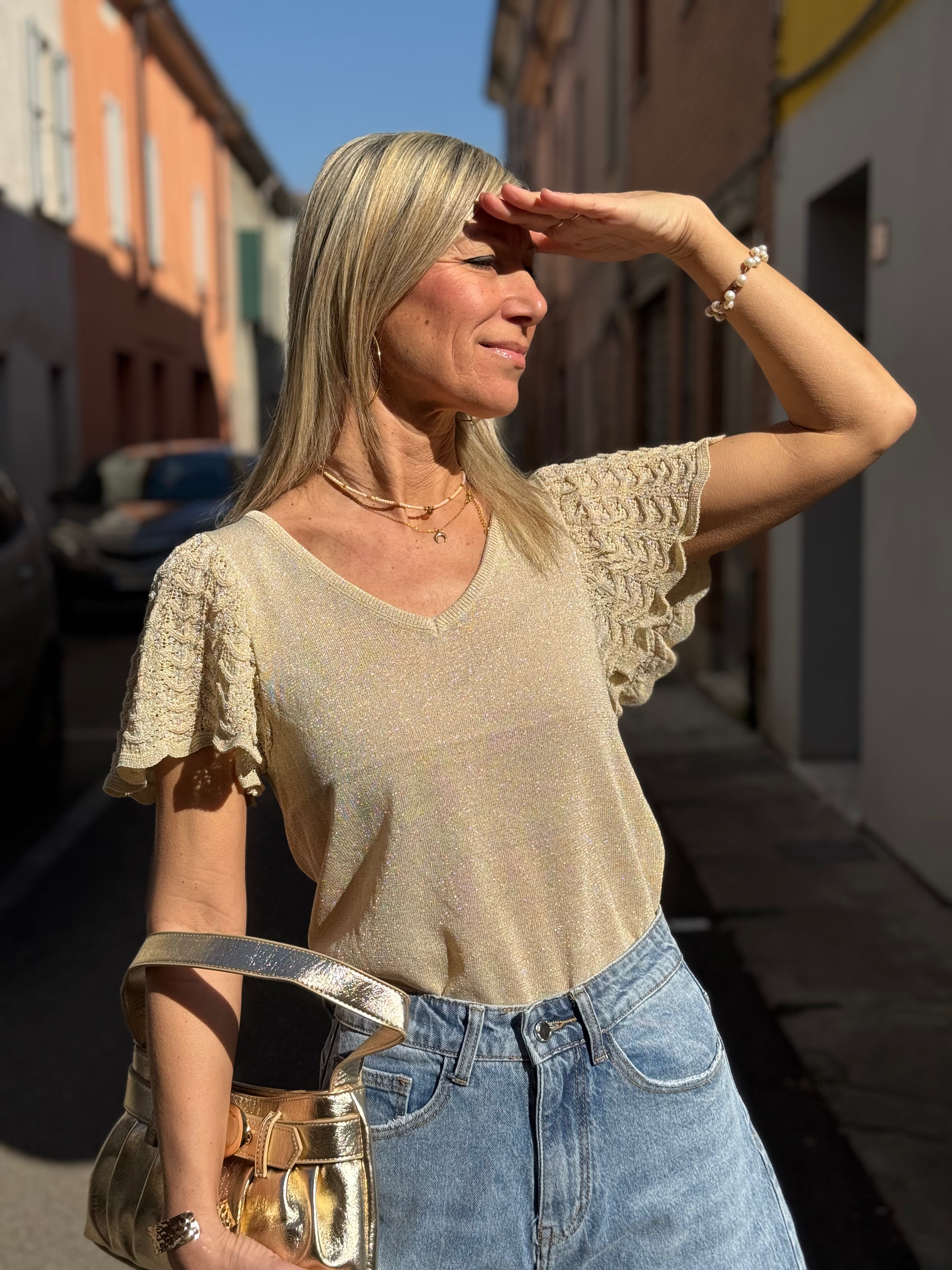 Maglia manica farfalla artigli