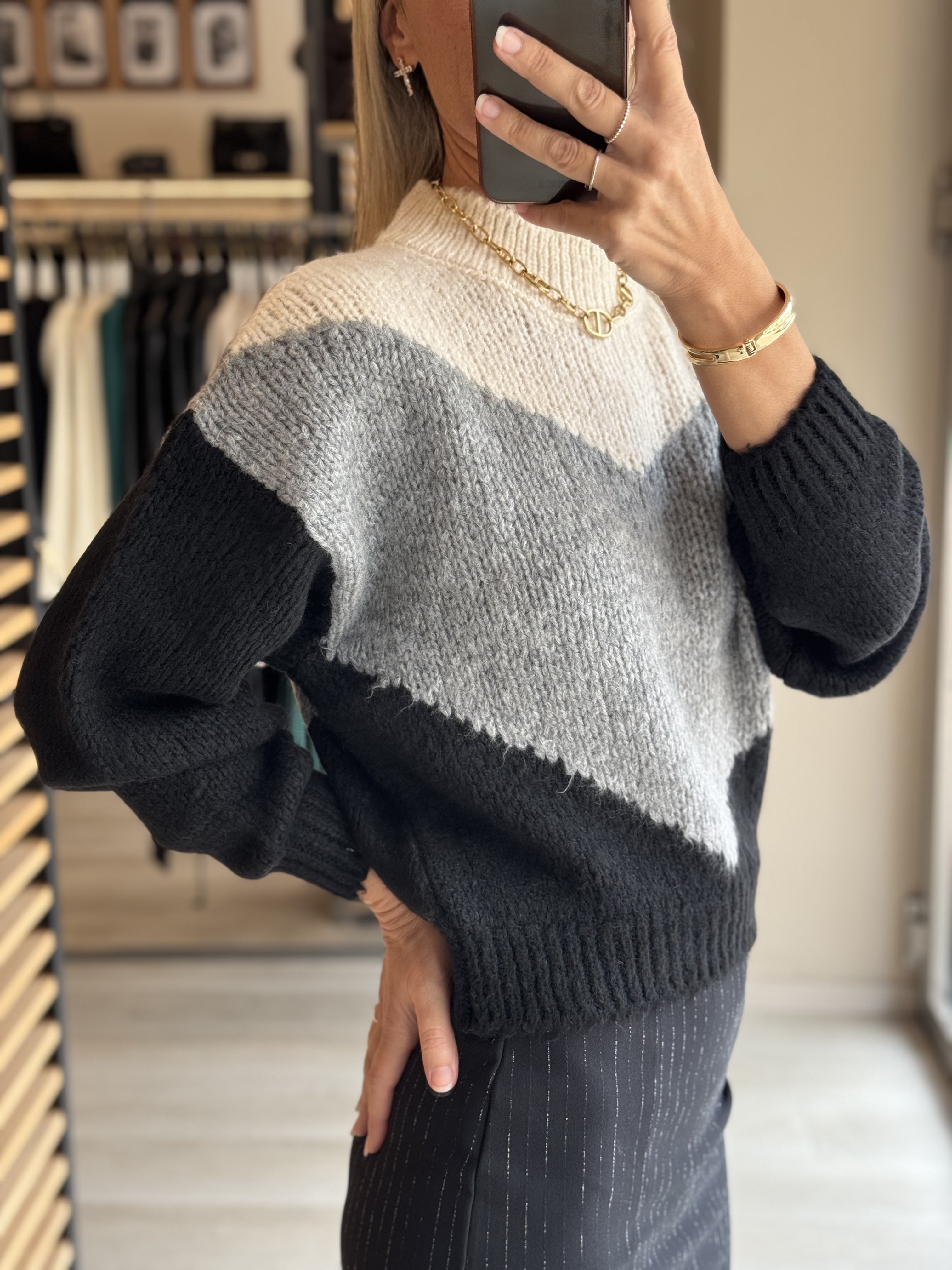 Maglione Color Block