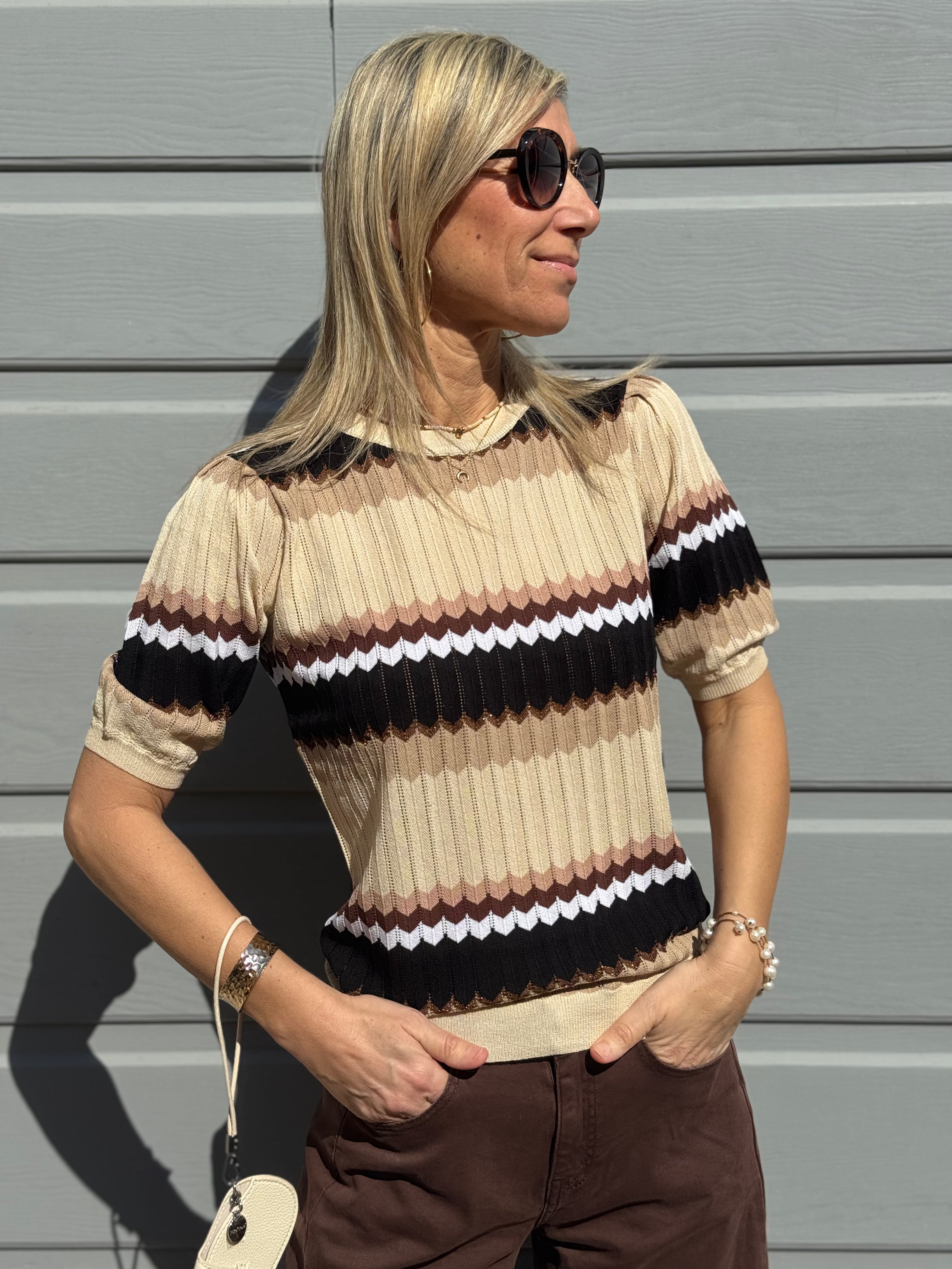 Maglia disegni chevron artigli