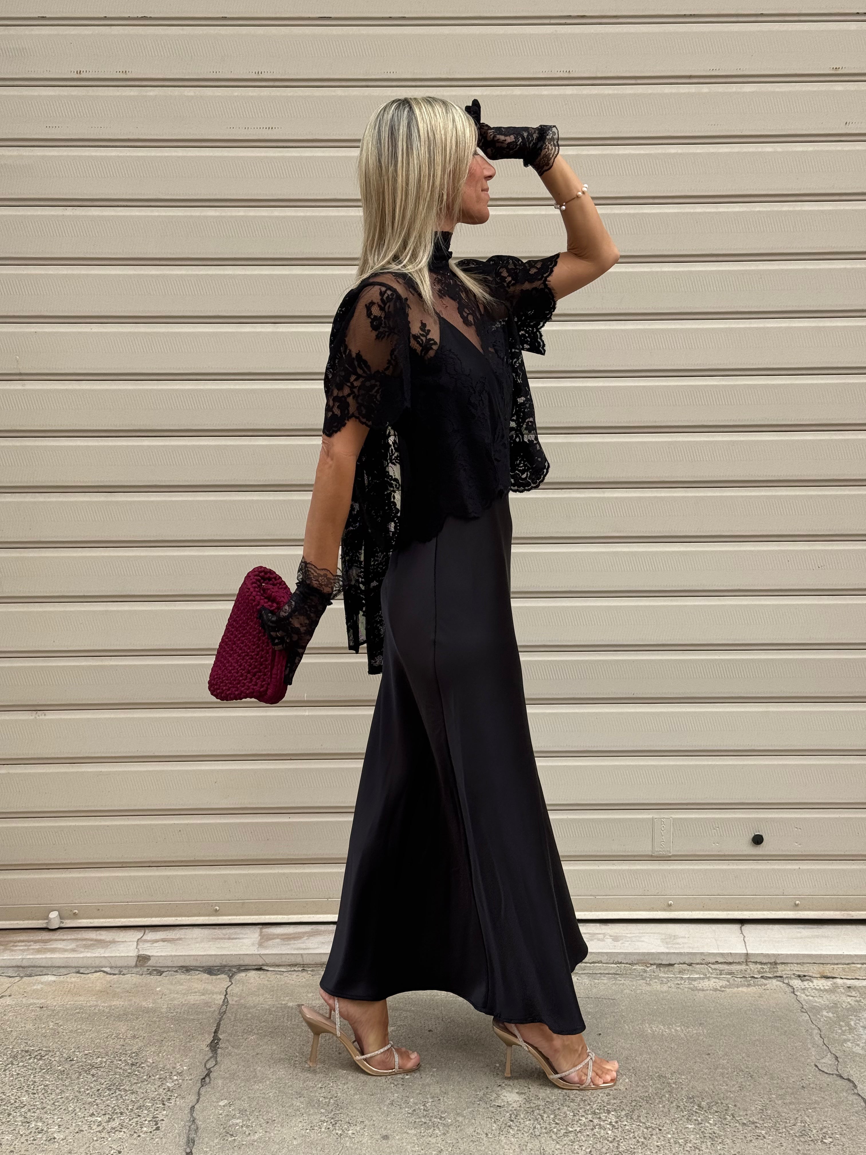 Abito con blusa pizzo