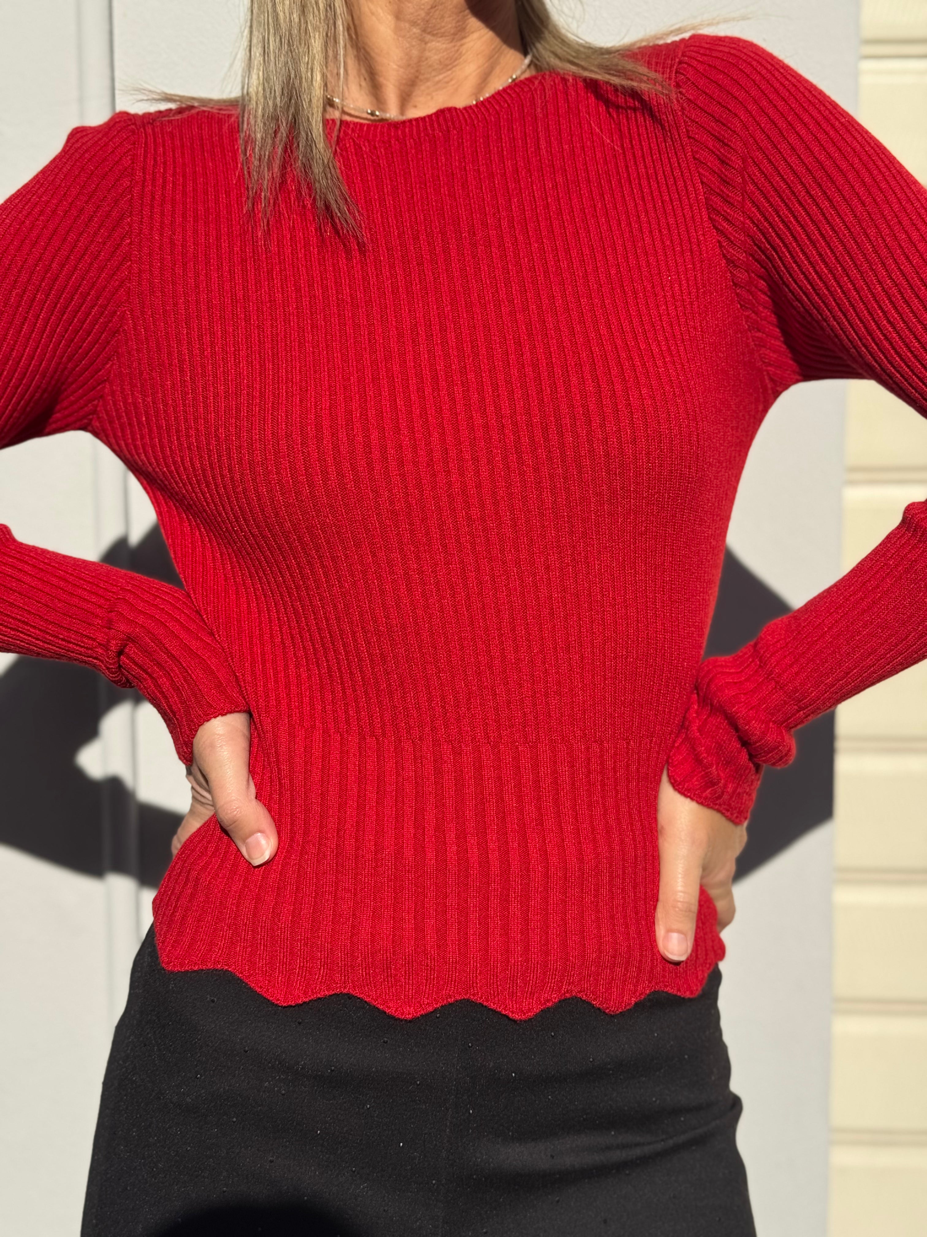 Maglia costine merletto