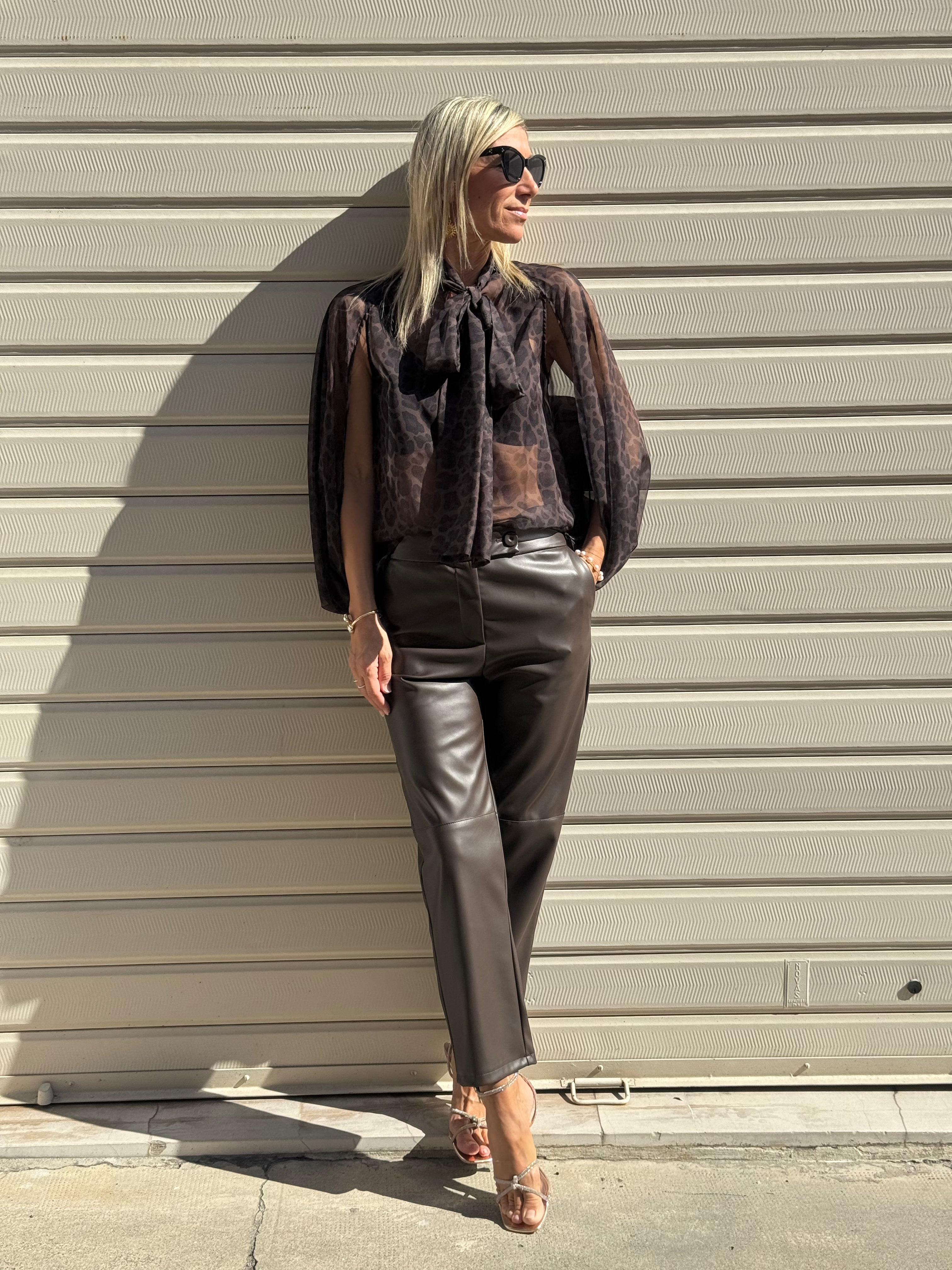 Blusa maculata caffè