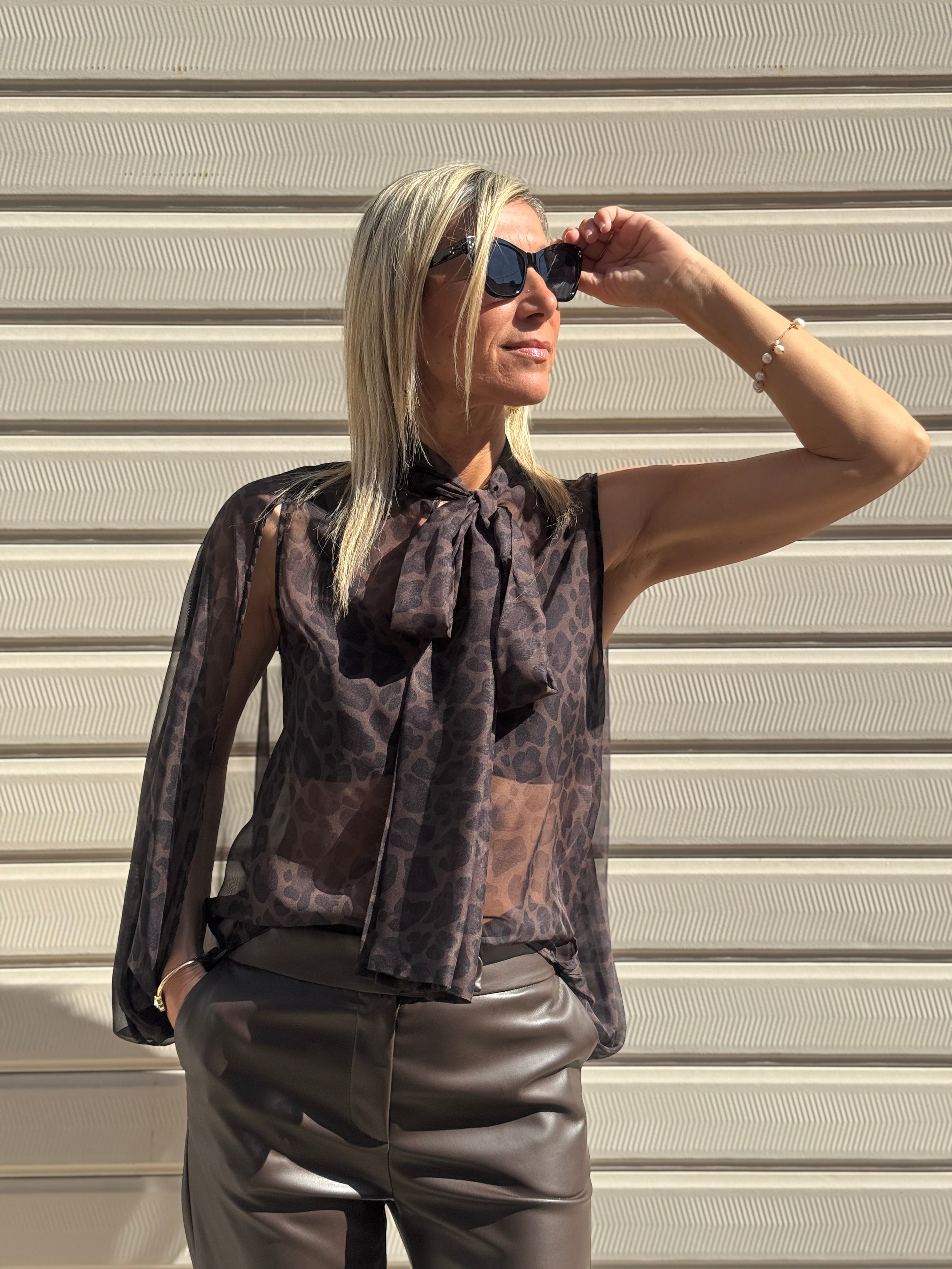Blusa maculata caffè