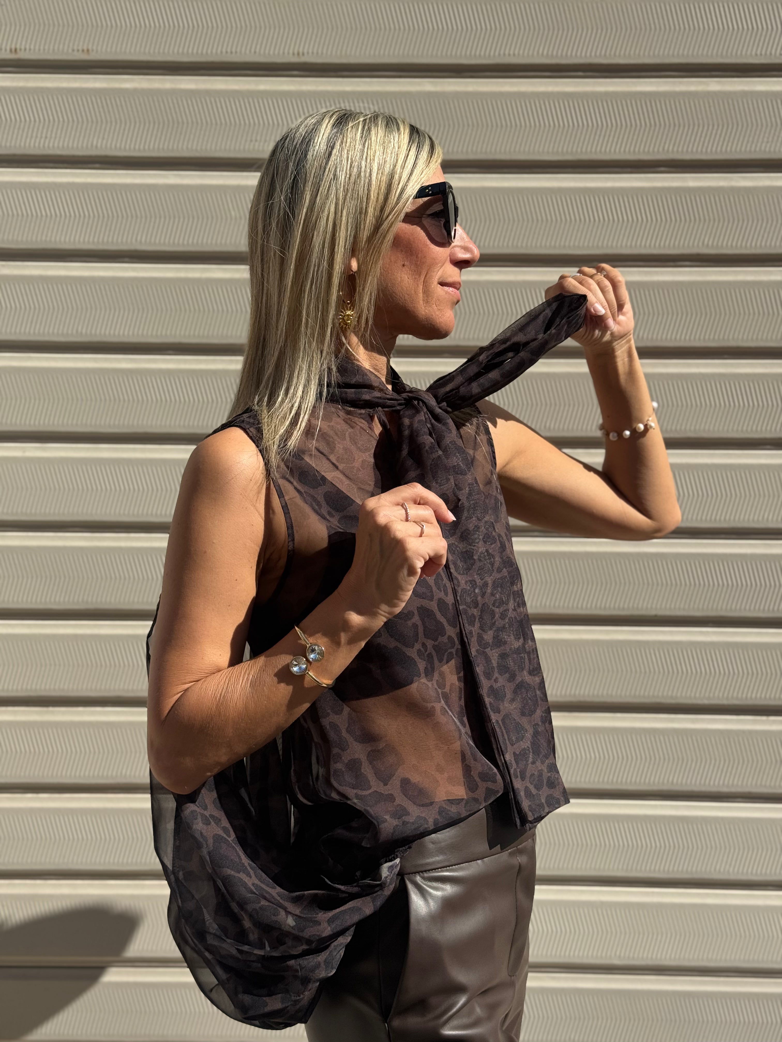Blusa maculata caffè