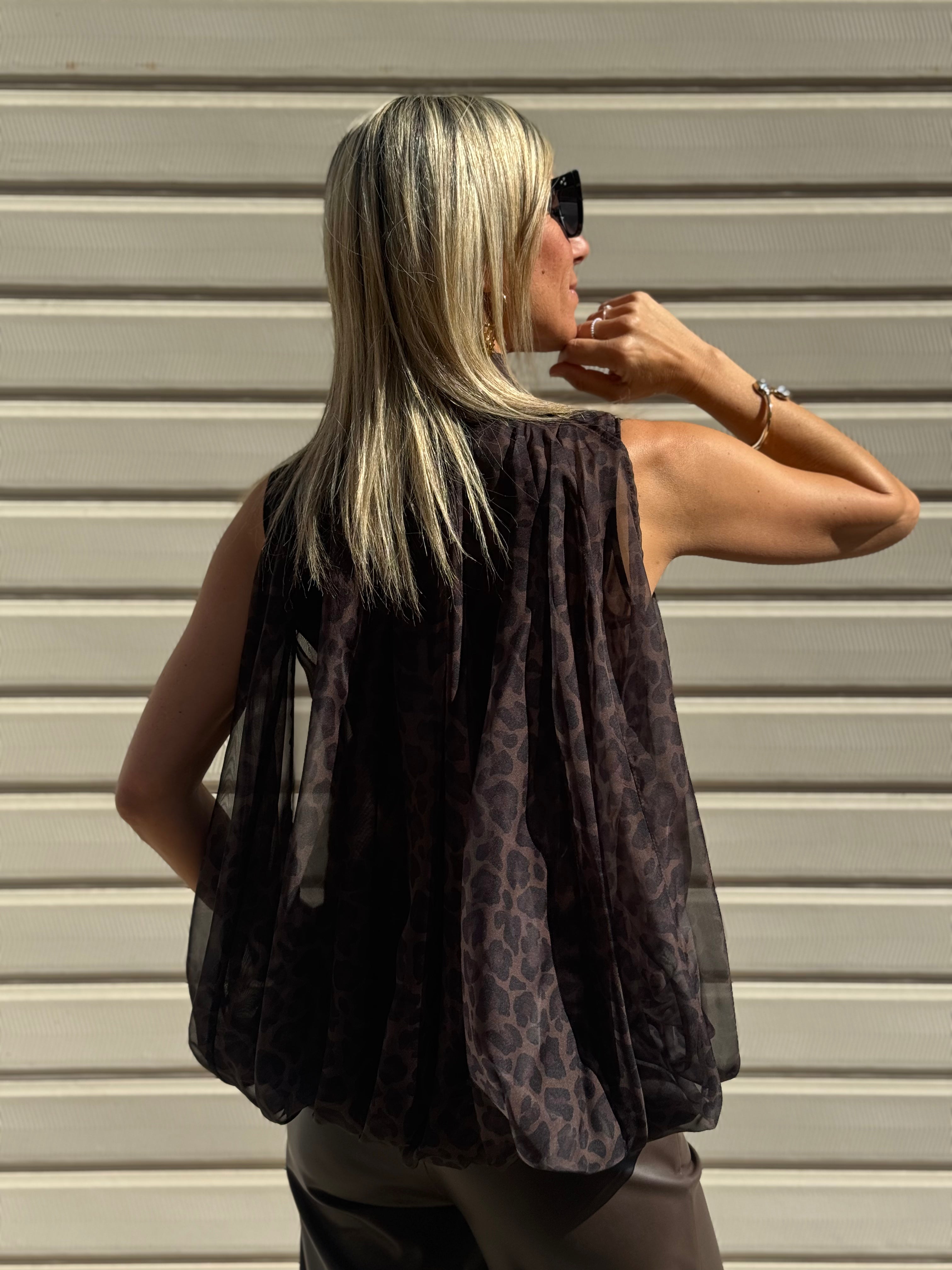 Blusa maculata caffè
