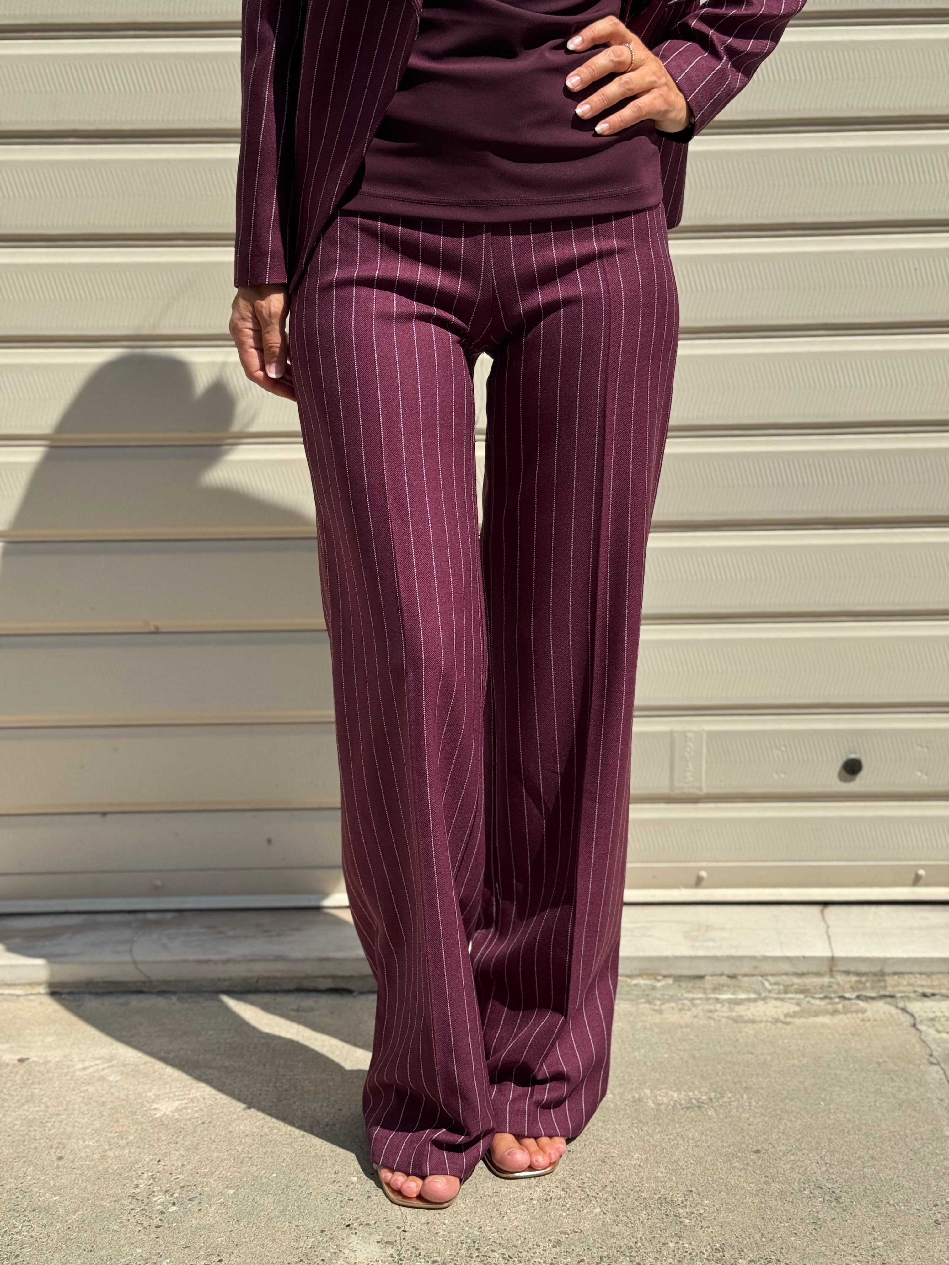 Pantalone palazzo gessato artigli