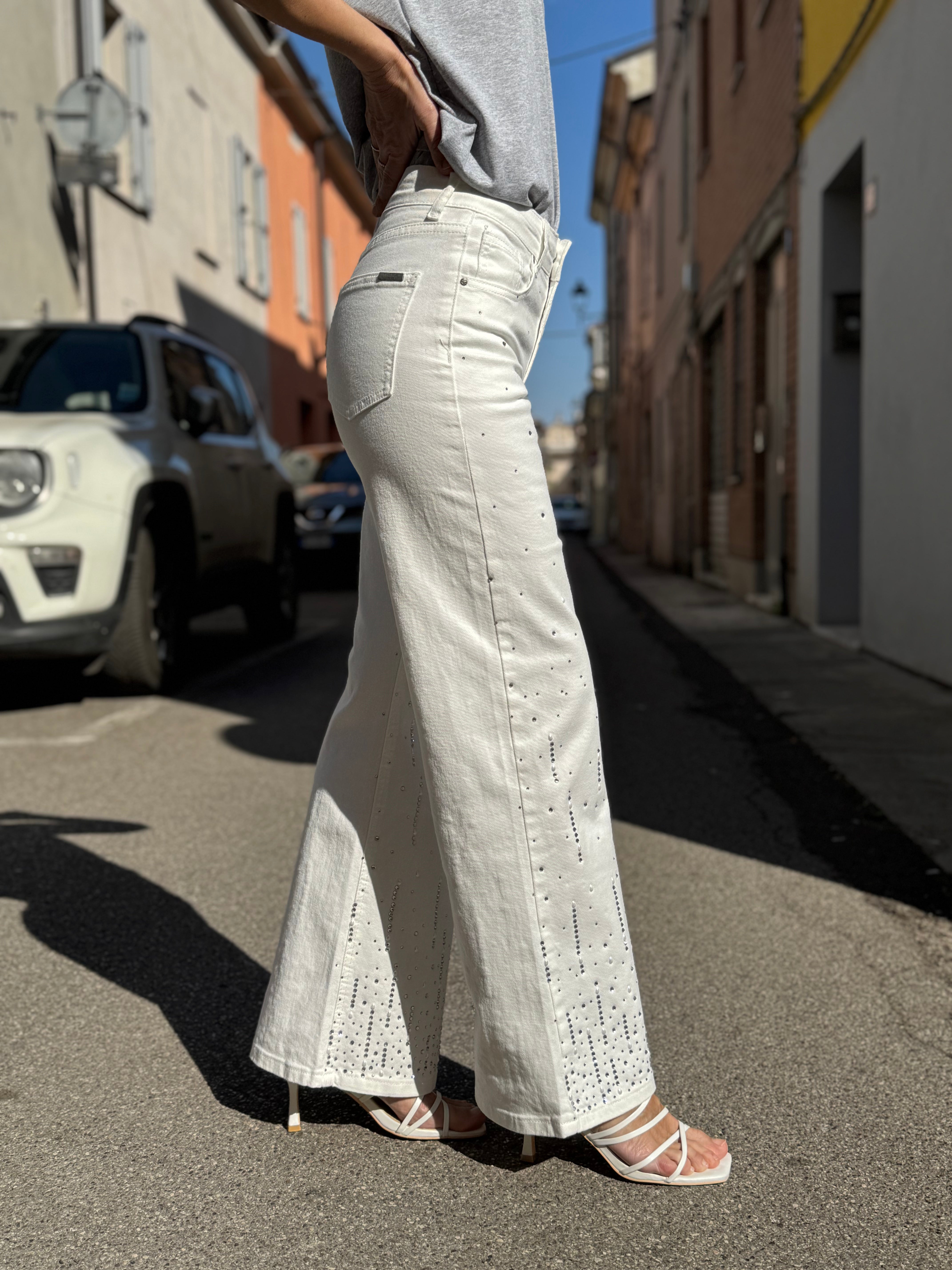 Jeans strass e perle mimì