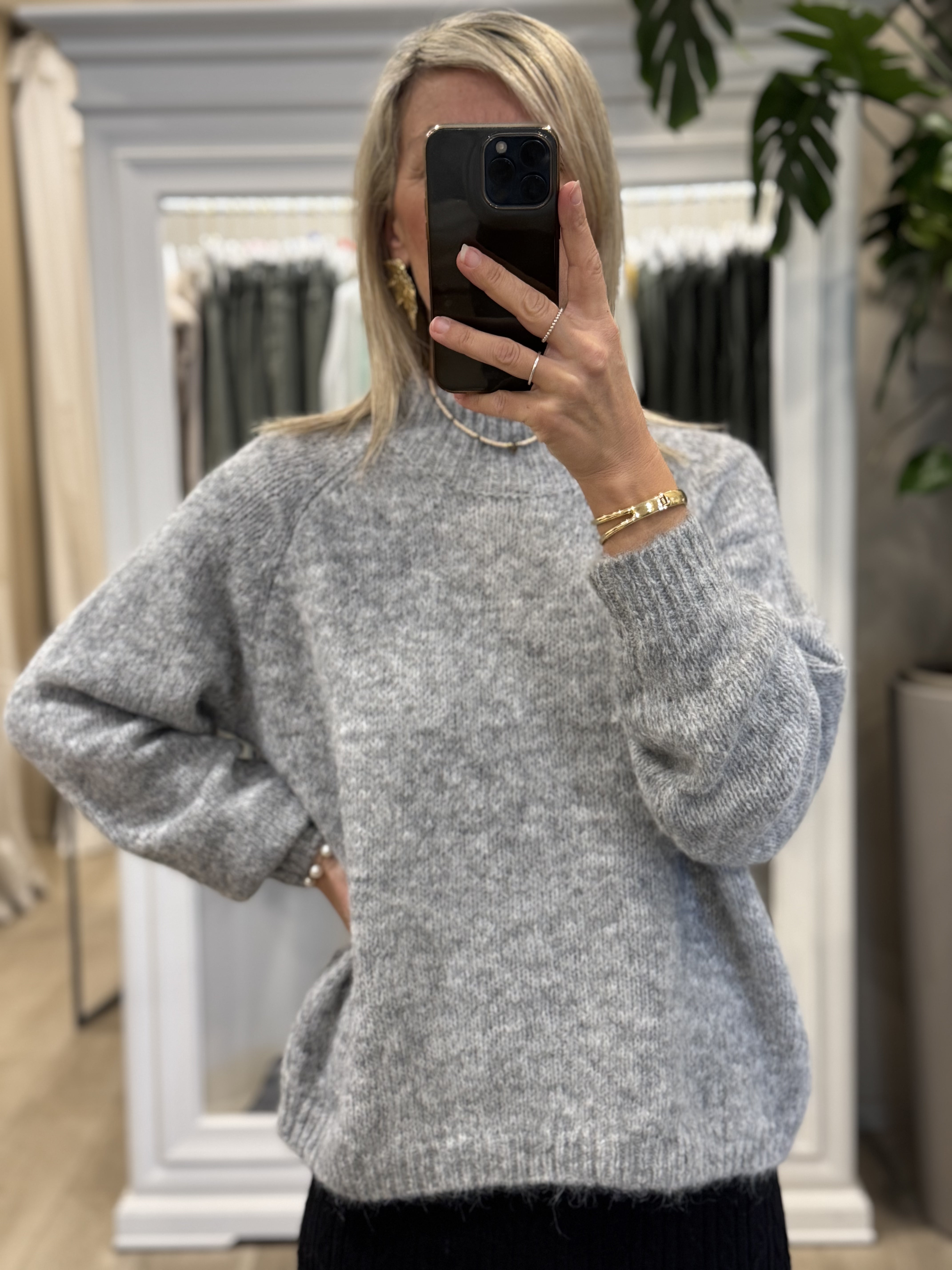 Maglia Lupetto Grigio Melange