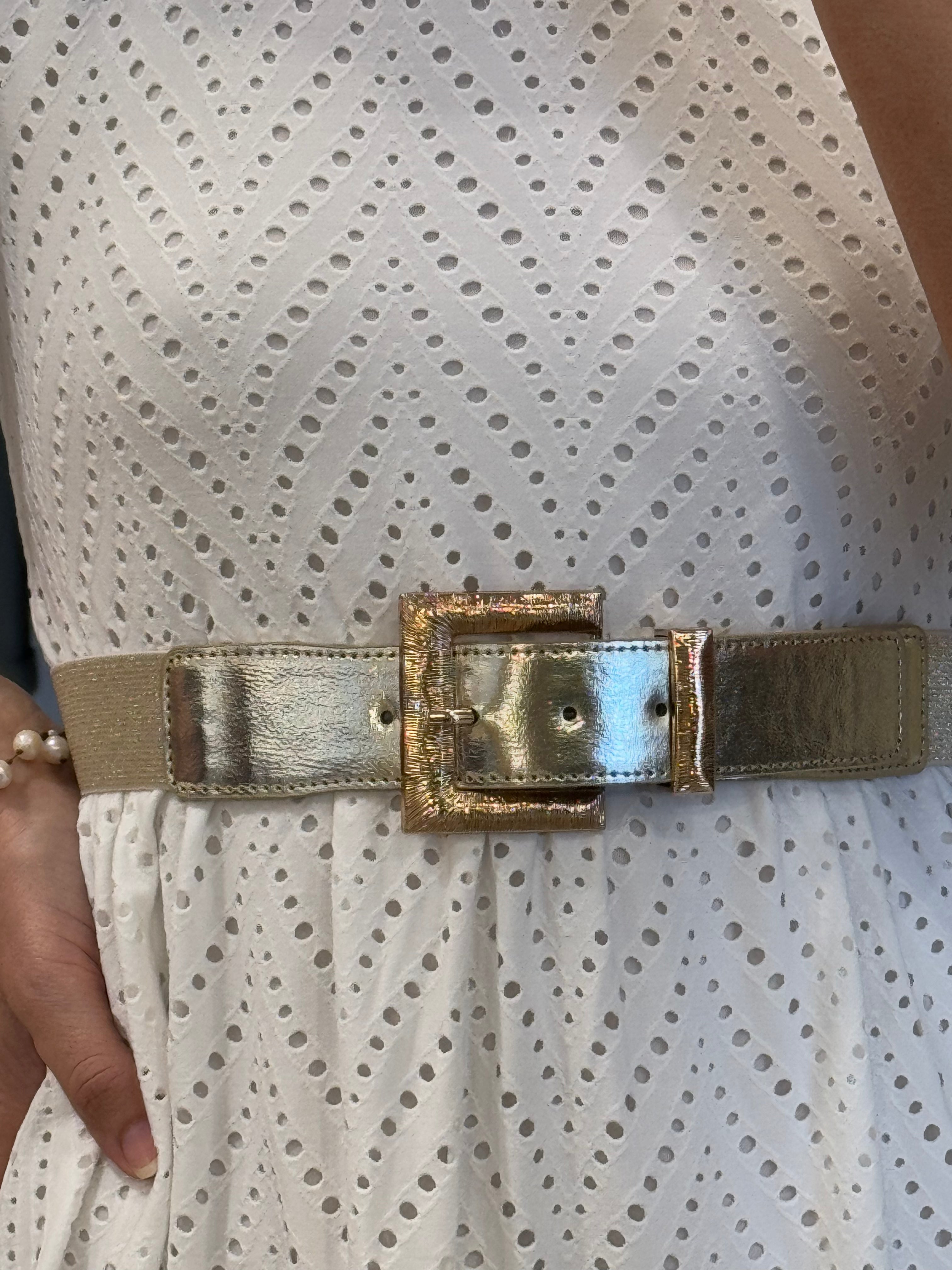 Cintura Fibbia Zigrinata