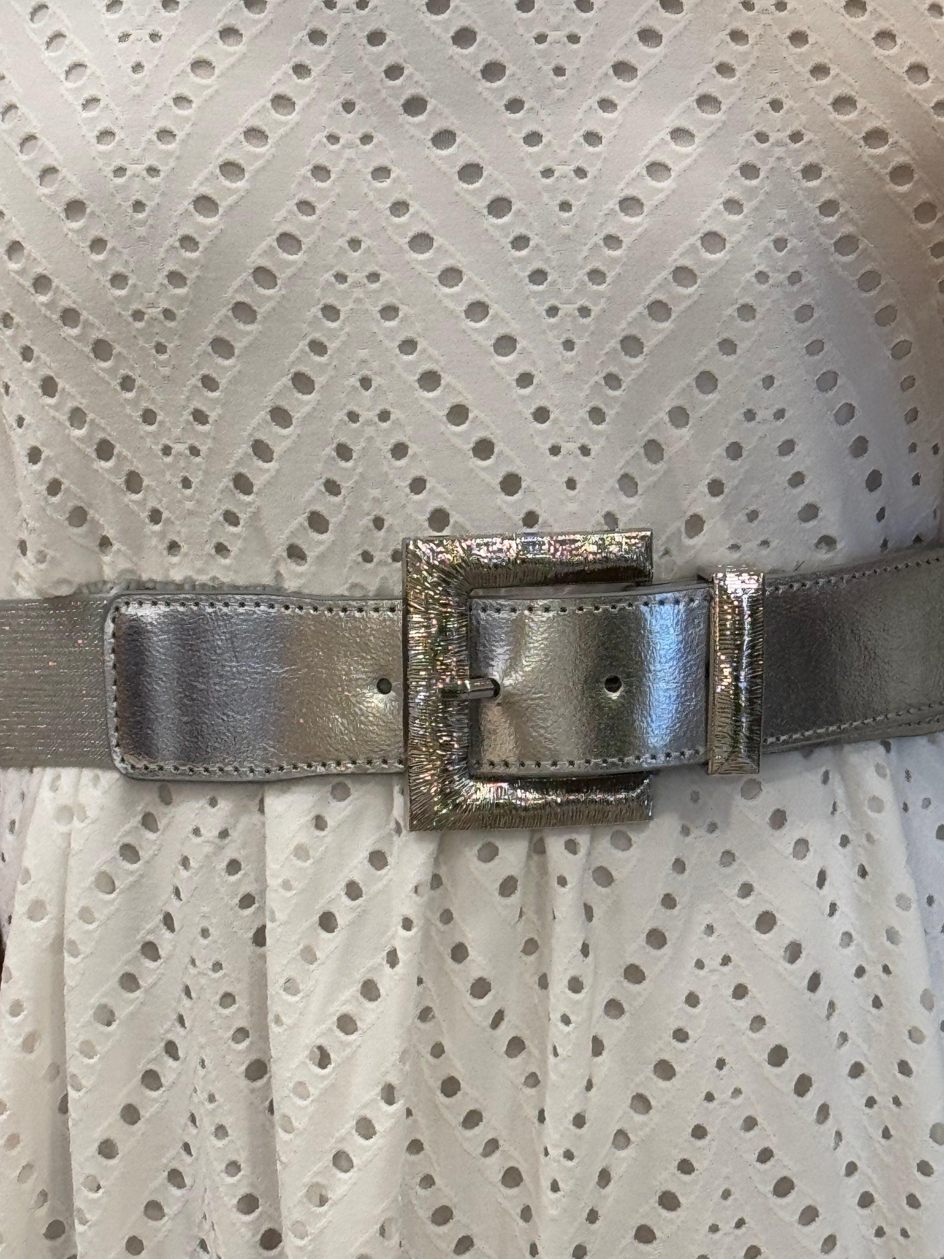 Cintura Fibbia Zigrinata