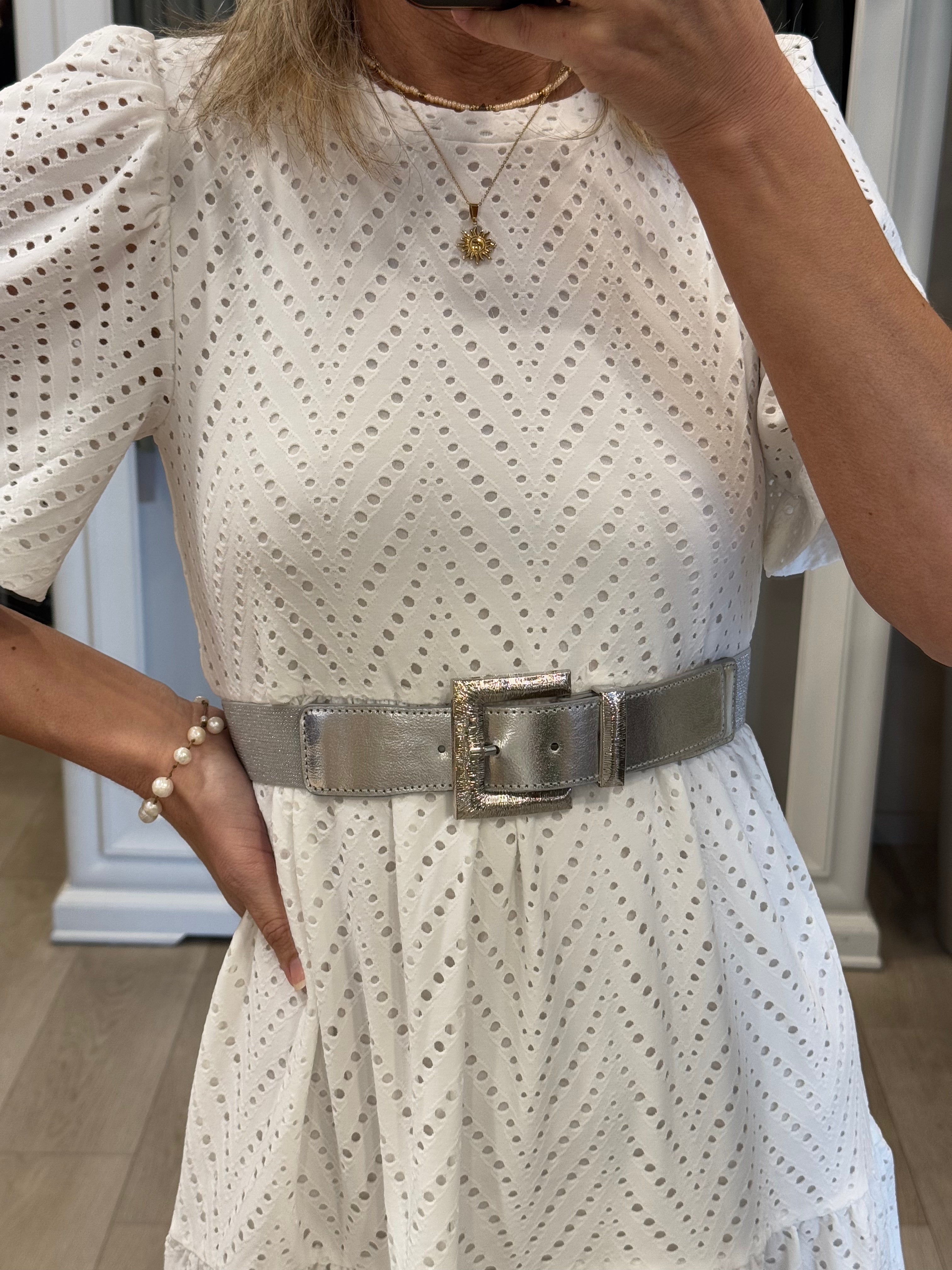 Cintura Fibbia Zigrinata