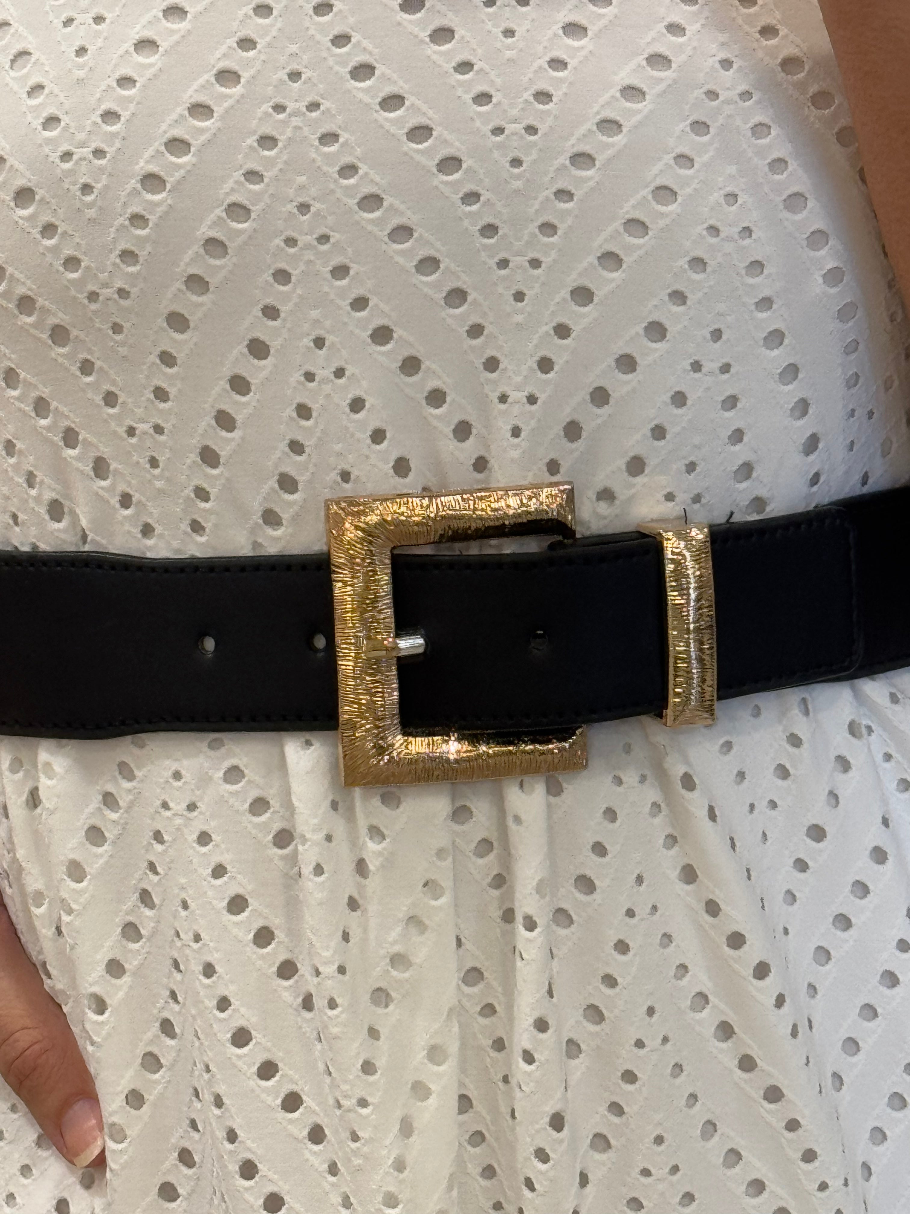 Cintura Fibbia Zigrinata