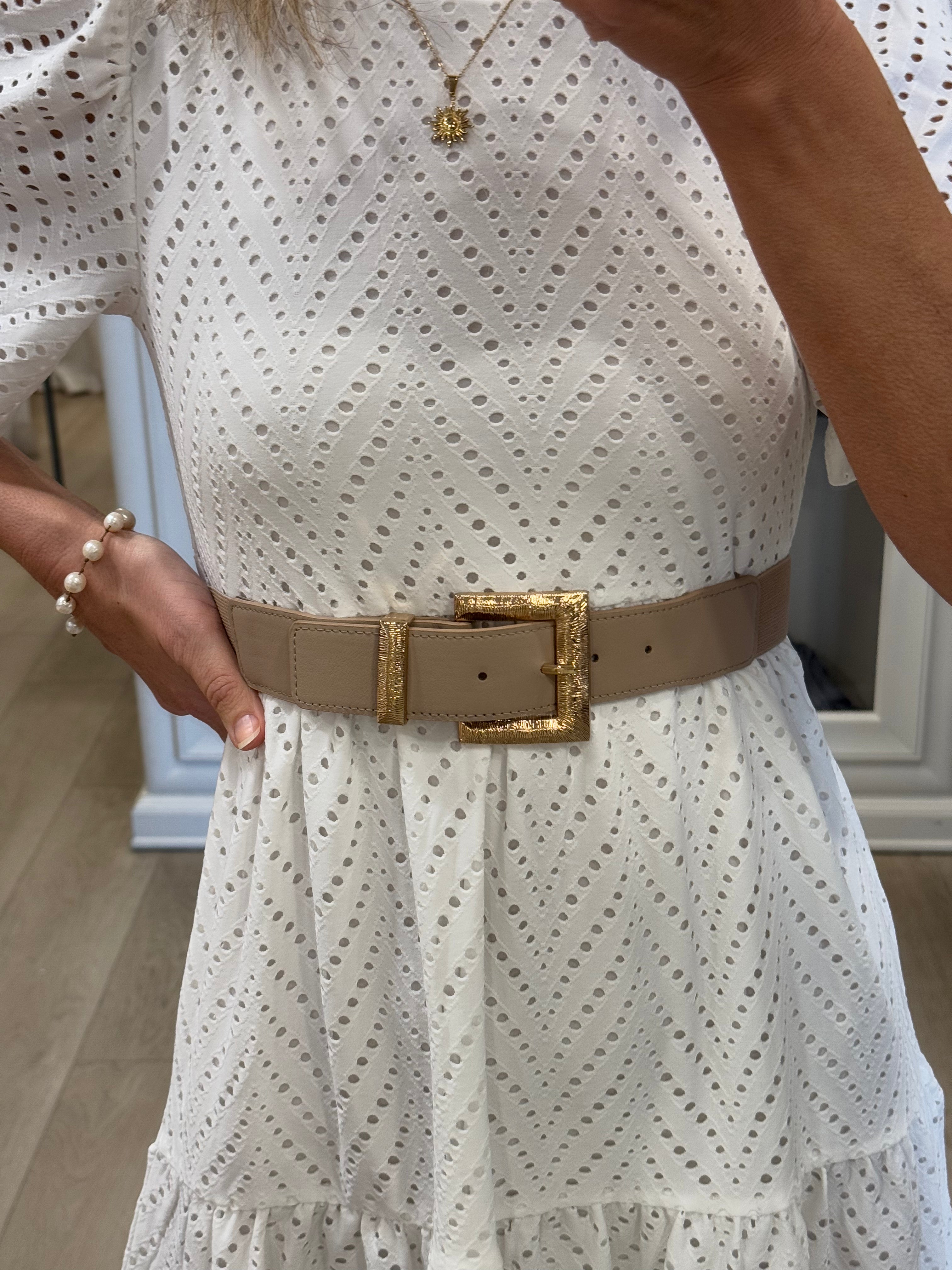 Cintura Fibbia Zigrinata