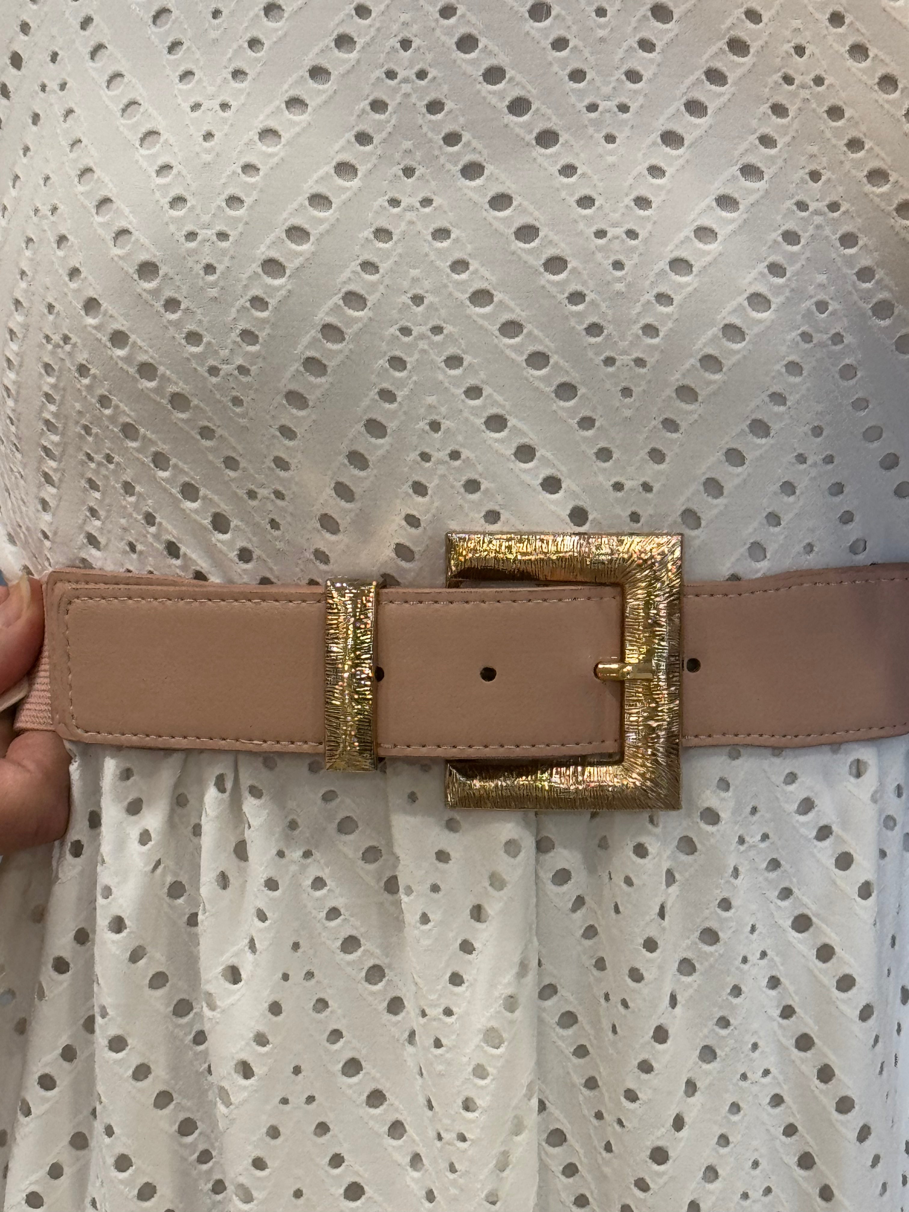 Cintura Fibbia Zigrinata