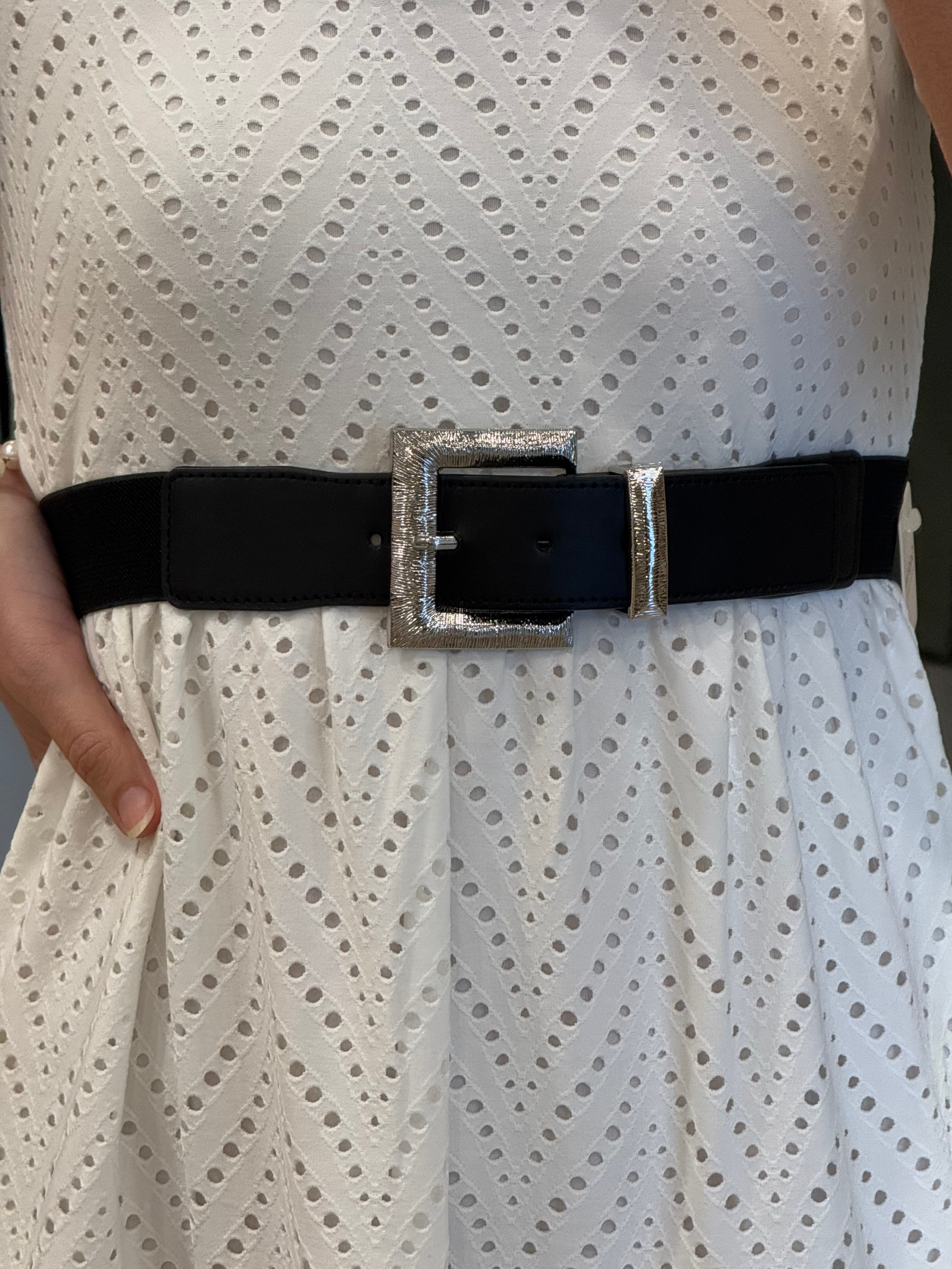 Cintura Fibbia Zigrinata