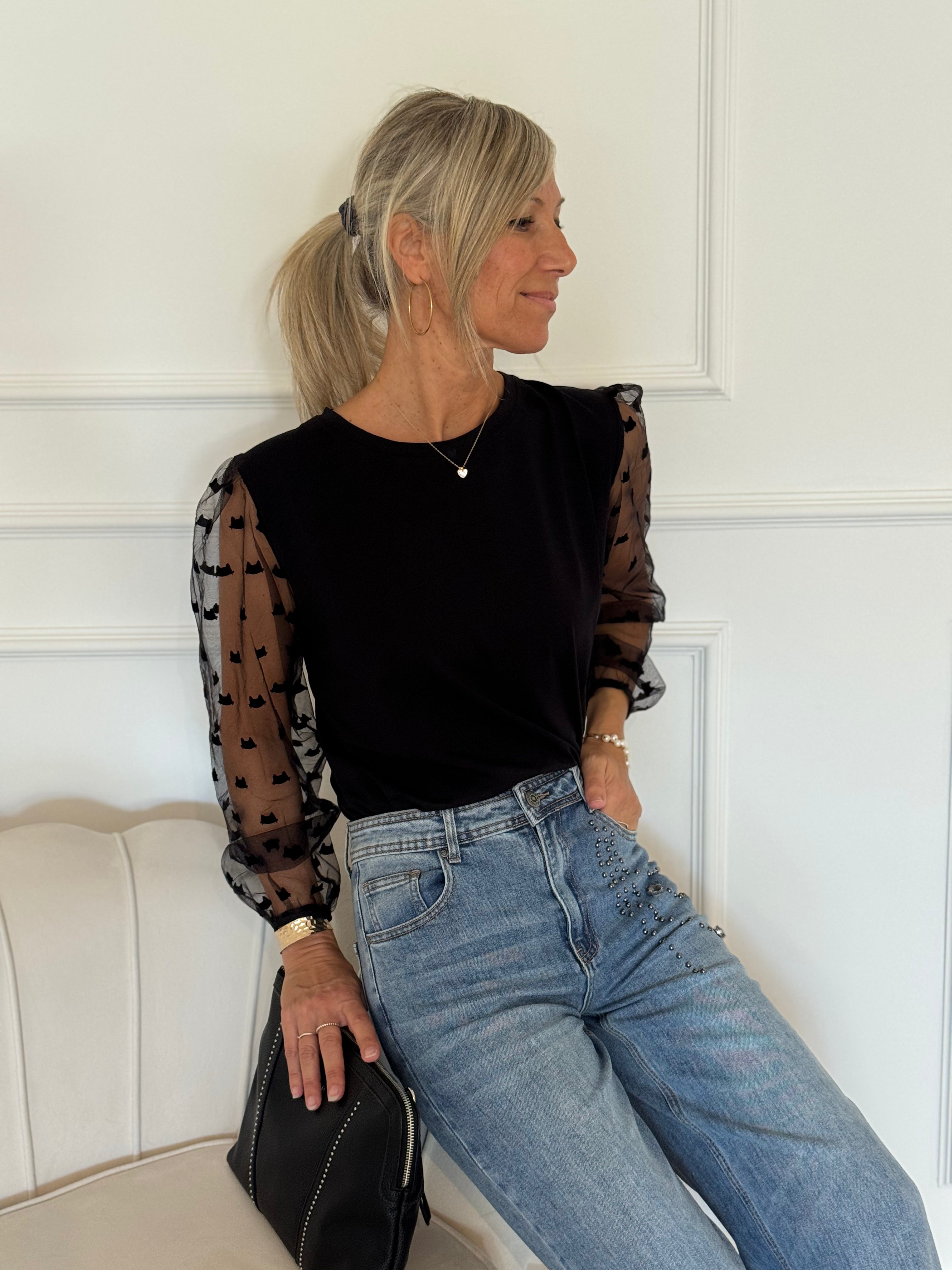 Tshirt manica tulle mimì