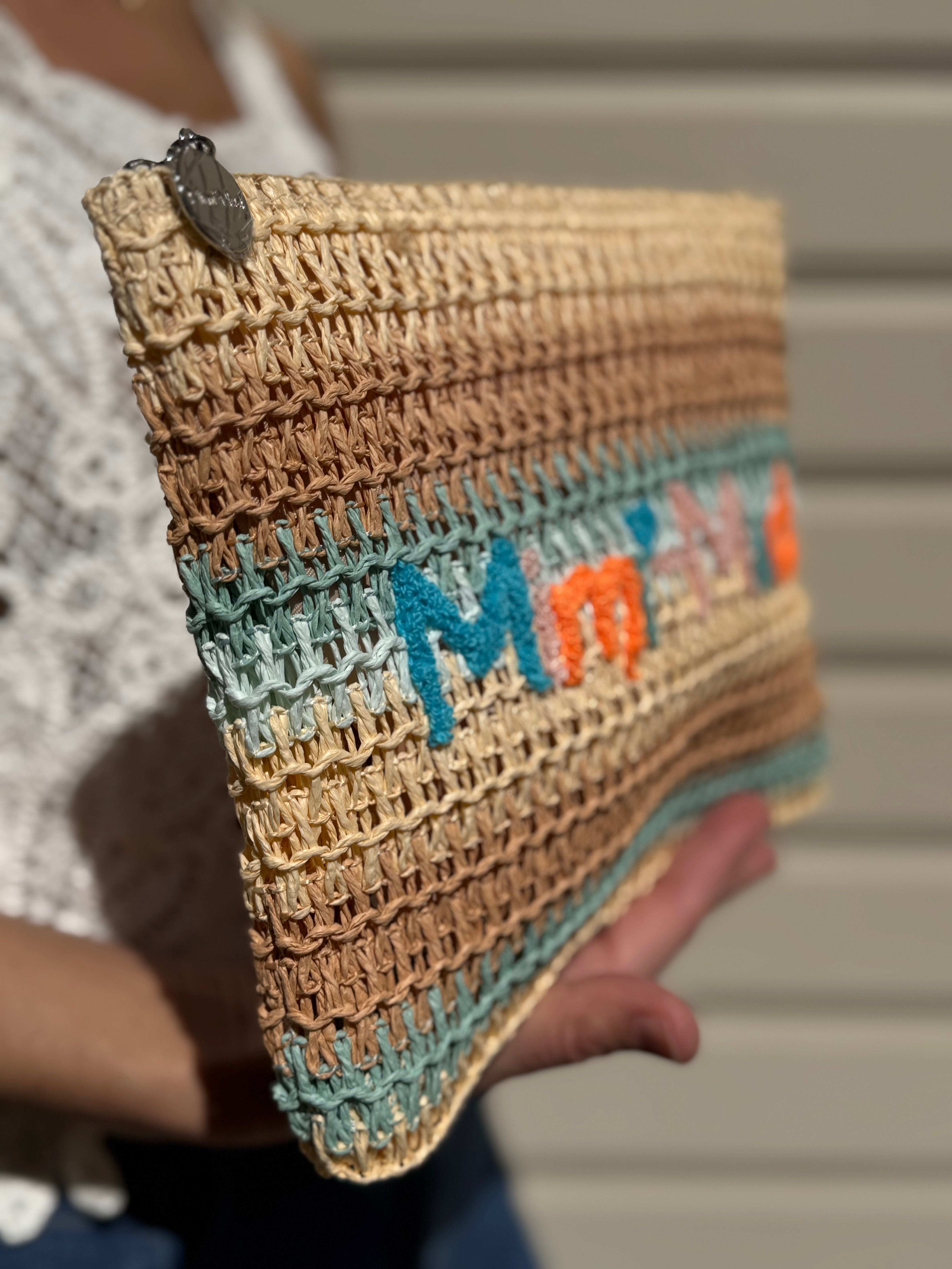 Pochette righe rafia mimì