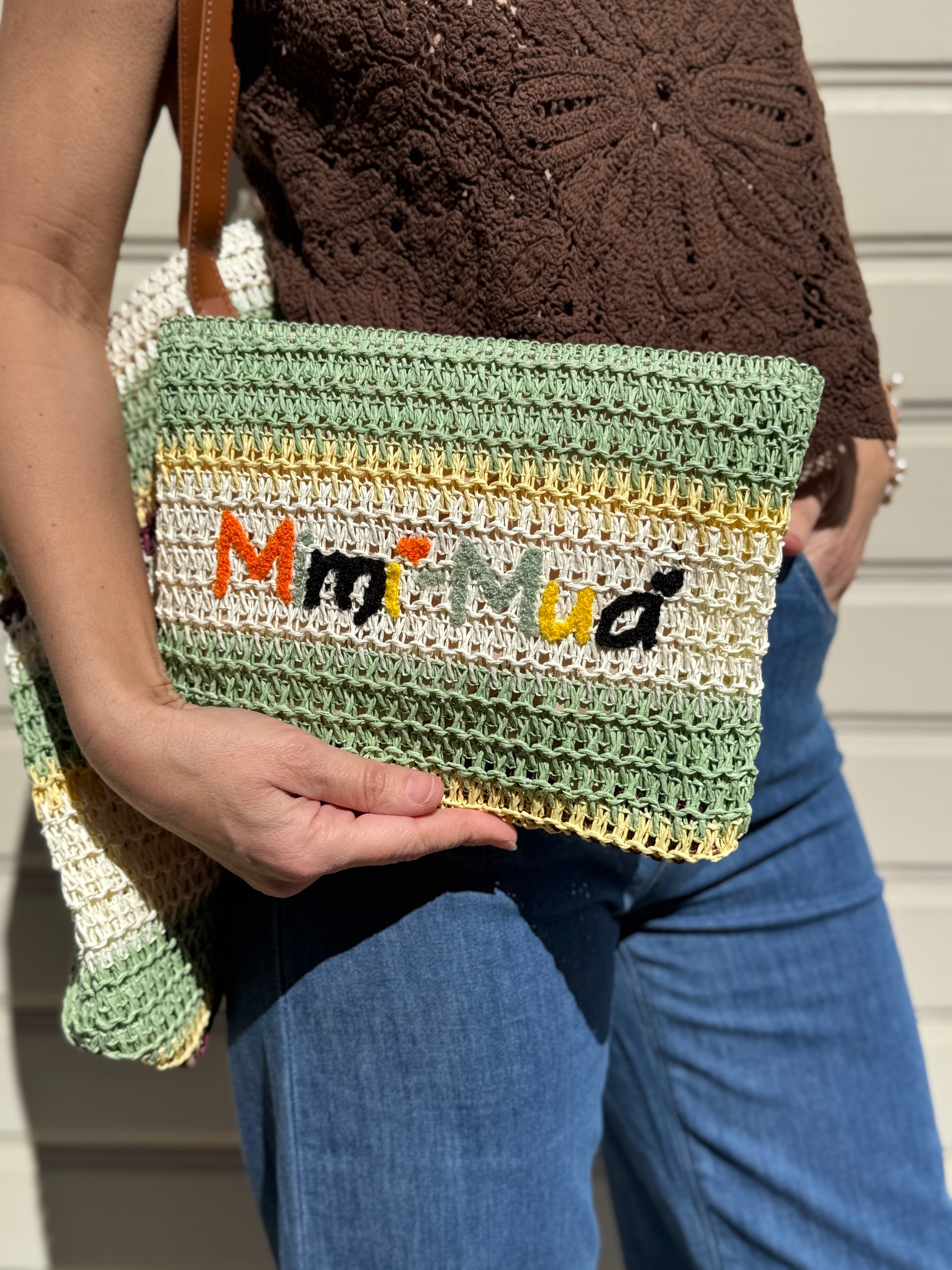 Pochette righe rafia mimì