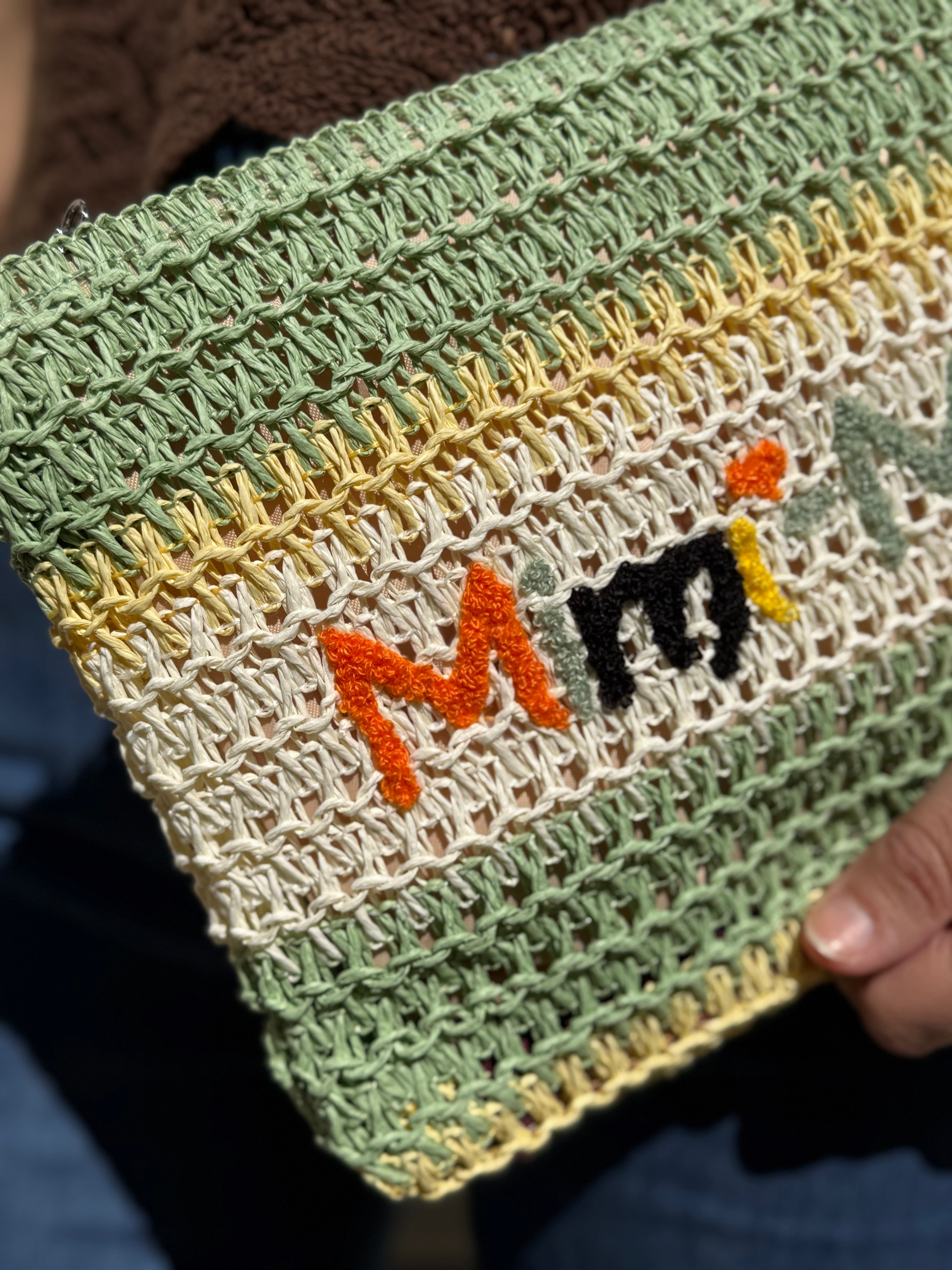 Pochette righe rafia mimì
