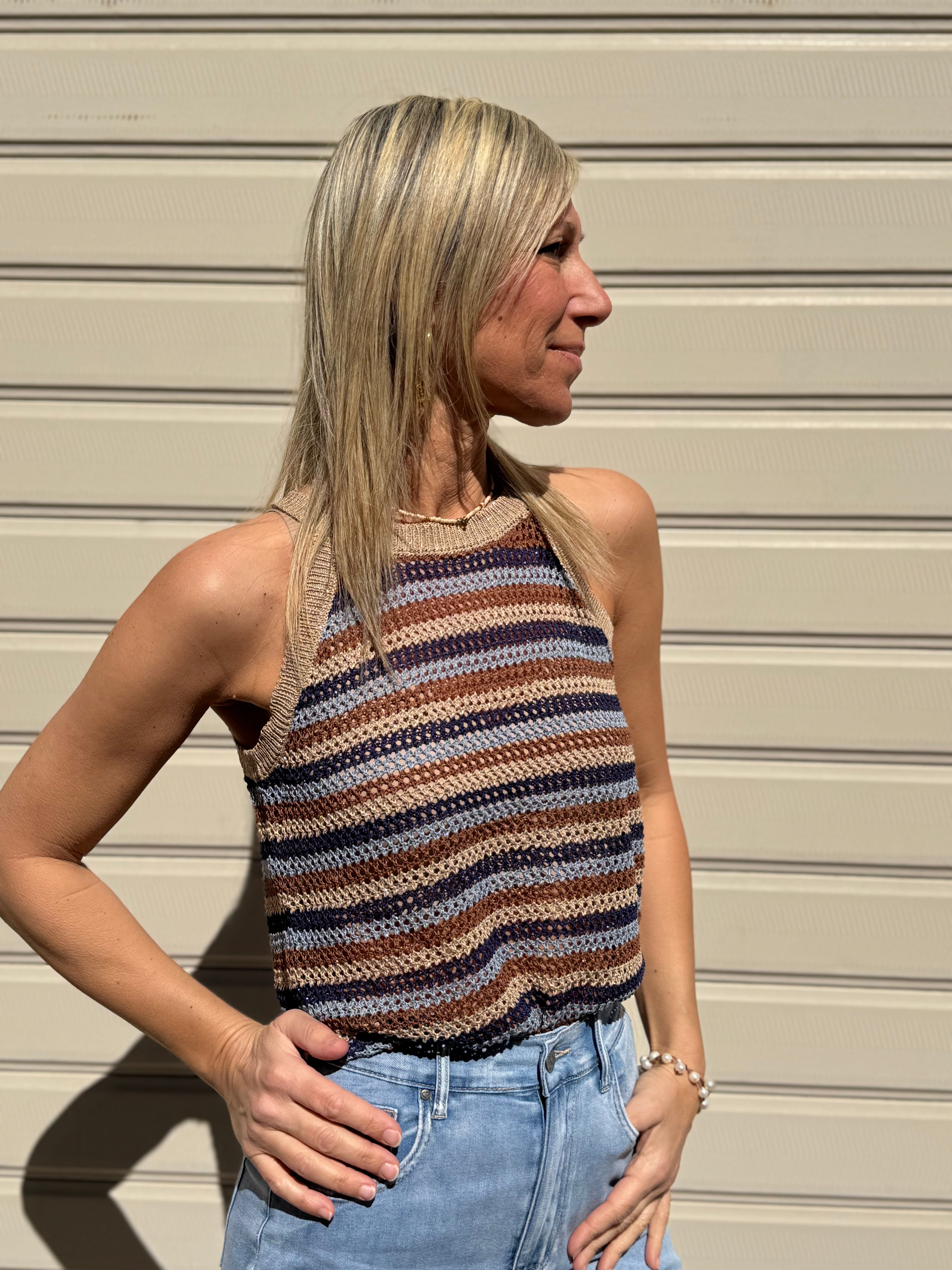 Top multirighe lurex artigli