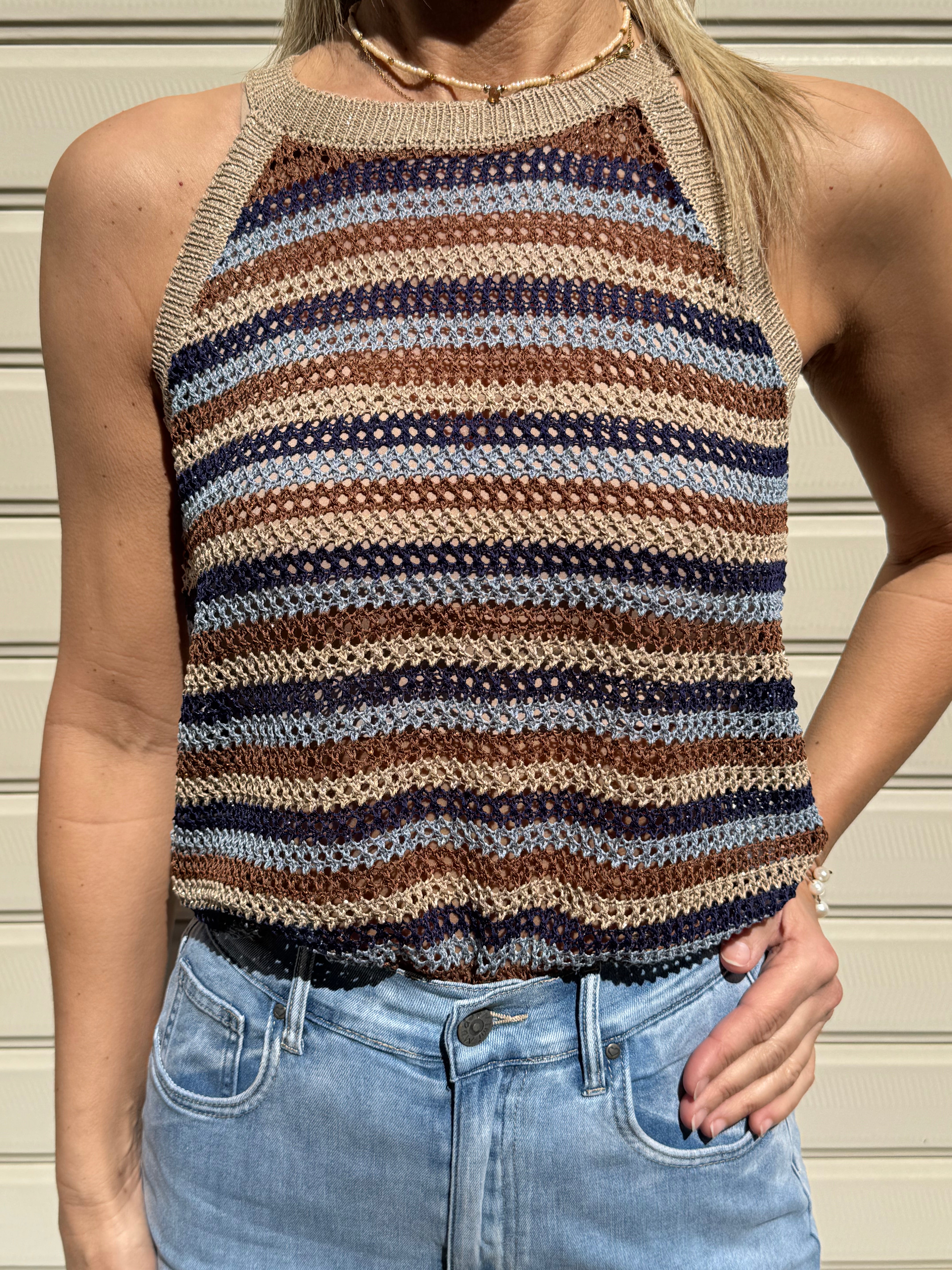 Top multirighe lurex artigli