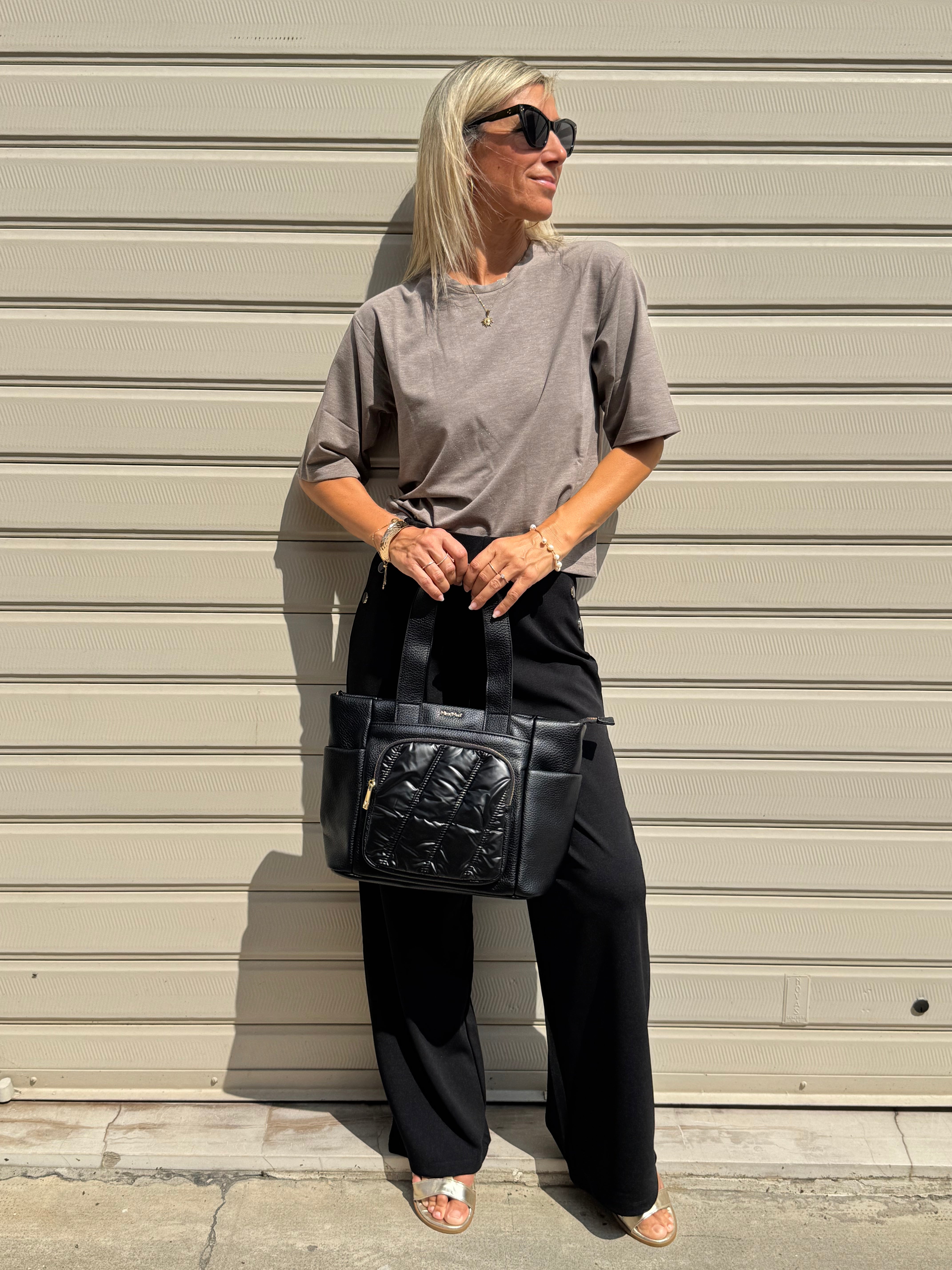 Borsa shopper con piumino