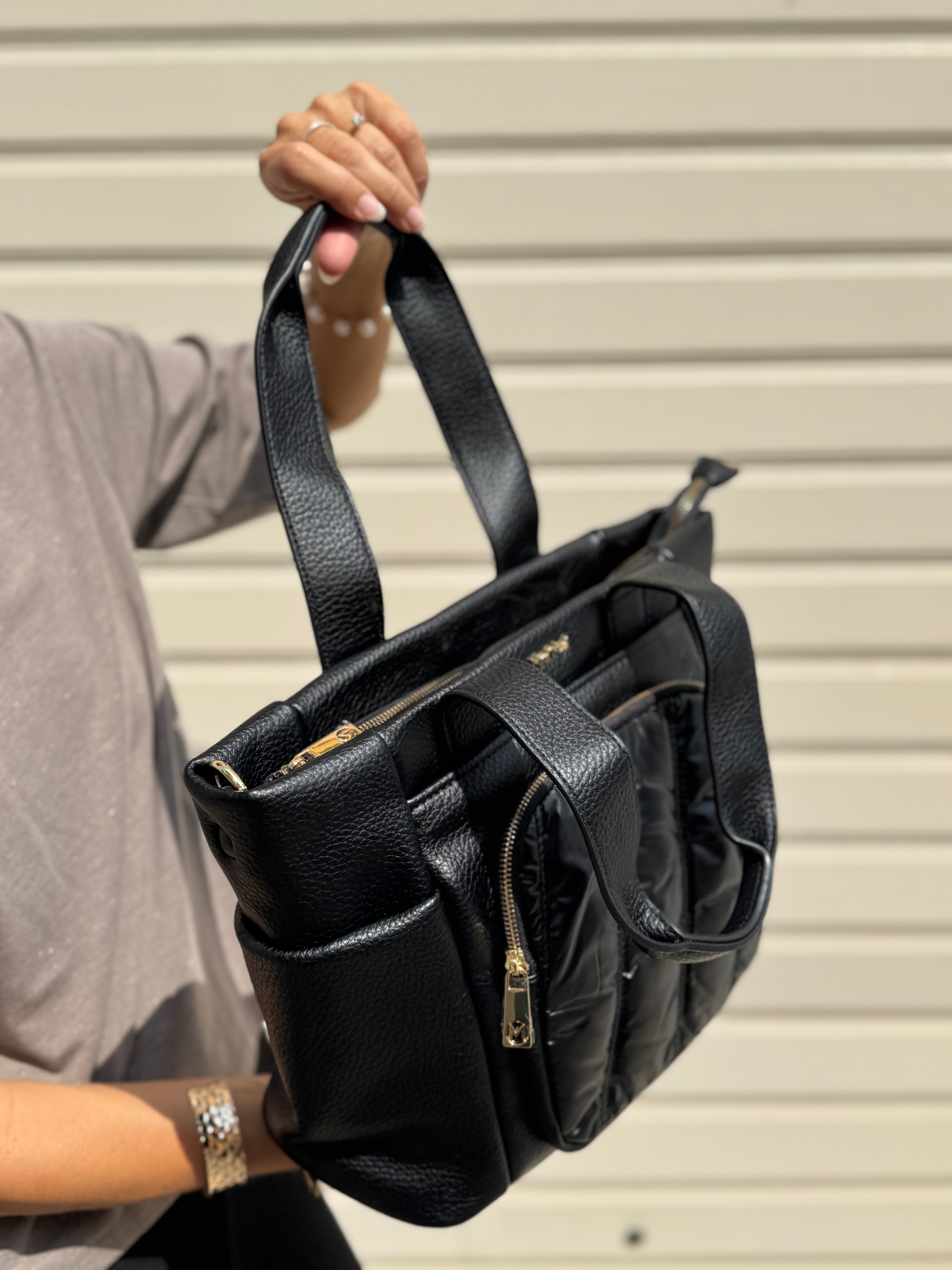 Borsa shopper con piumino