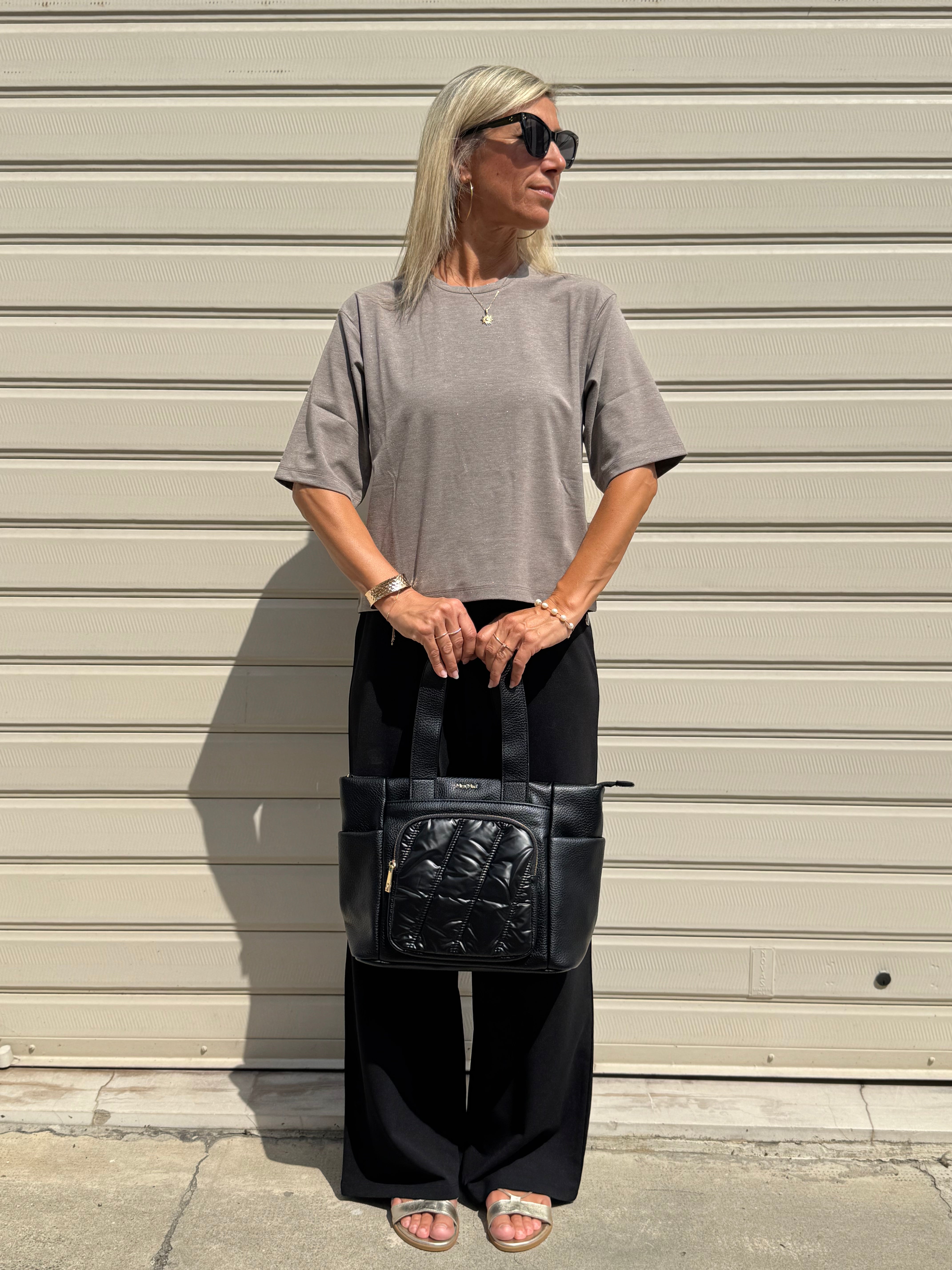 Borsa shopper con piumino
