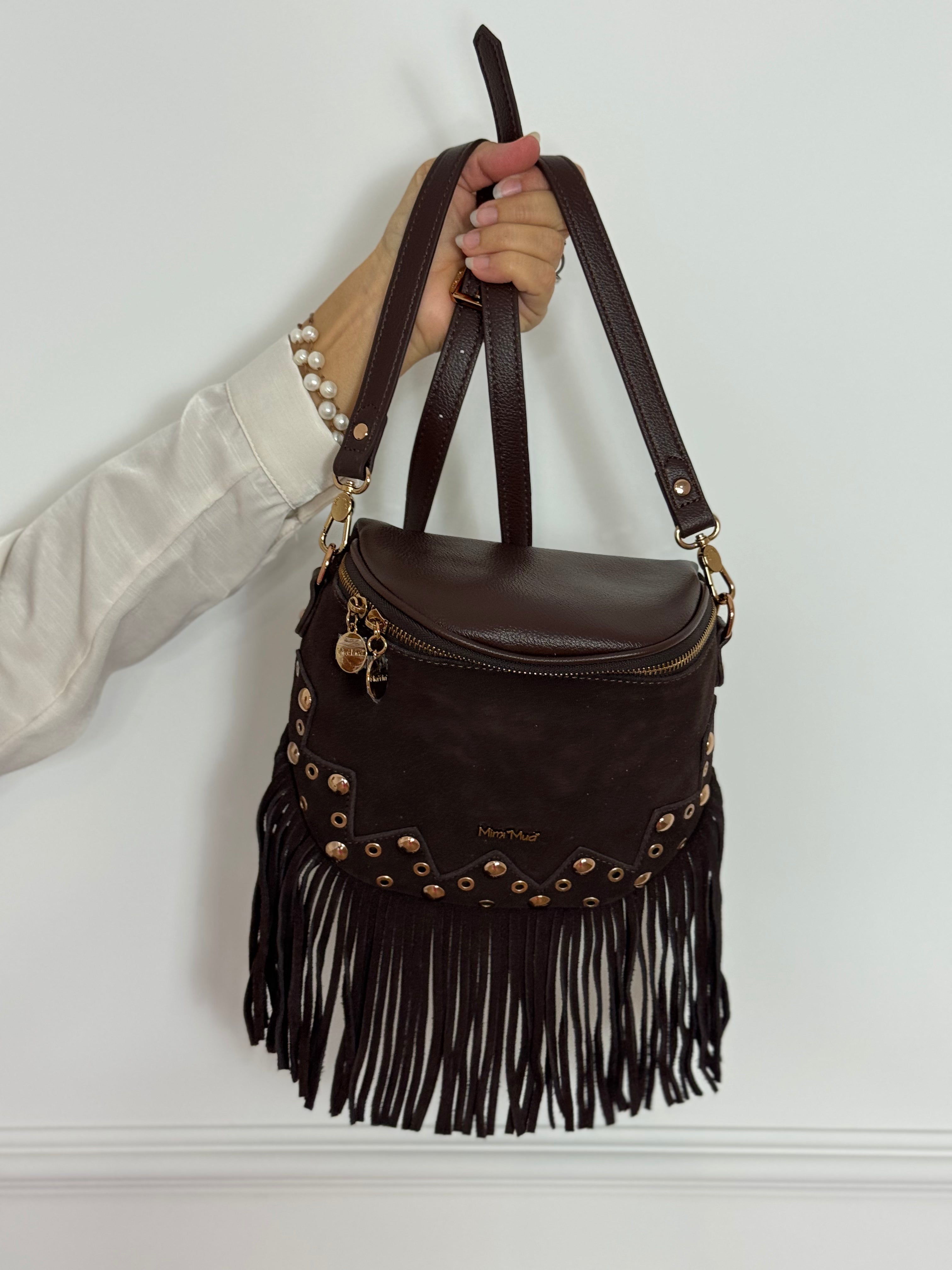 Borsa tracolla frange mimì