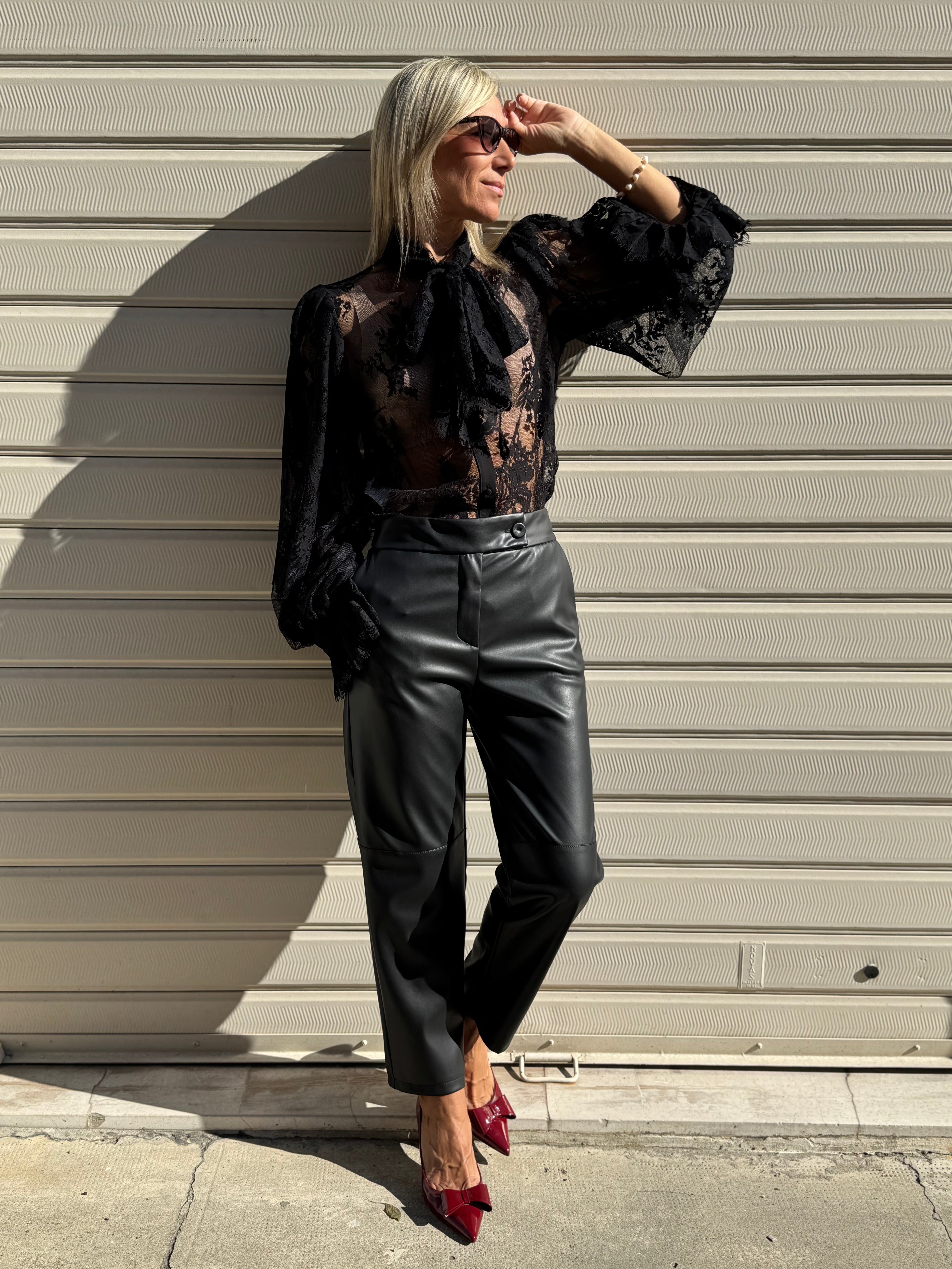 Camicia pizzo fiocco