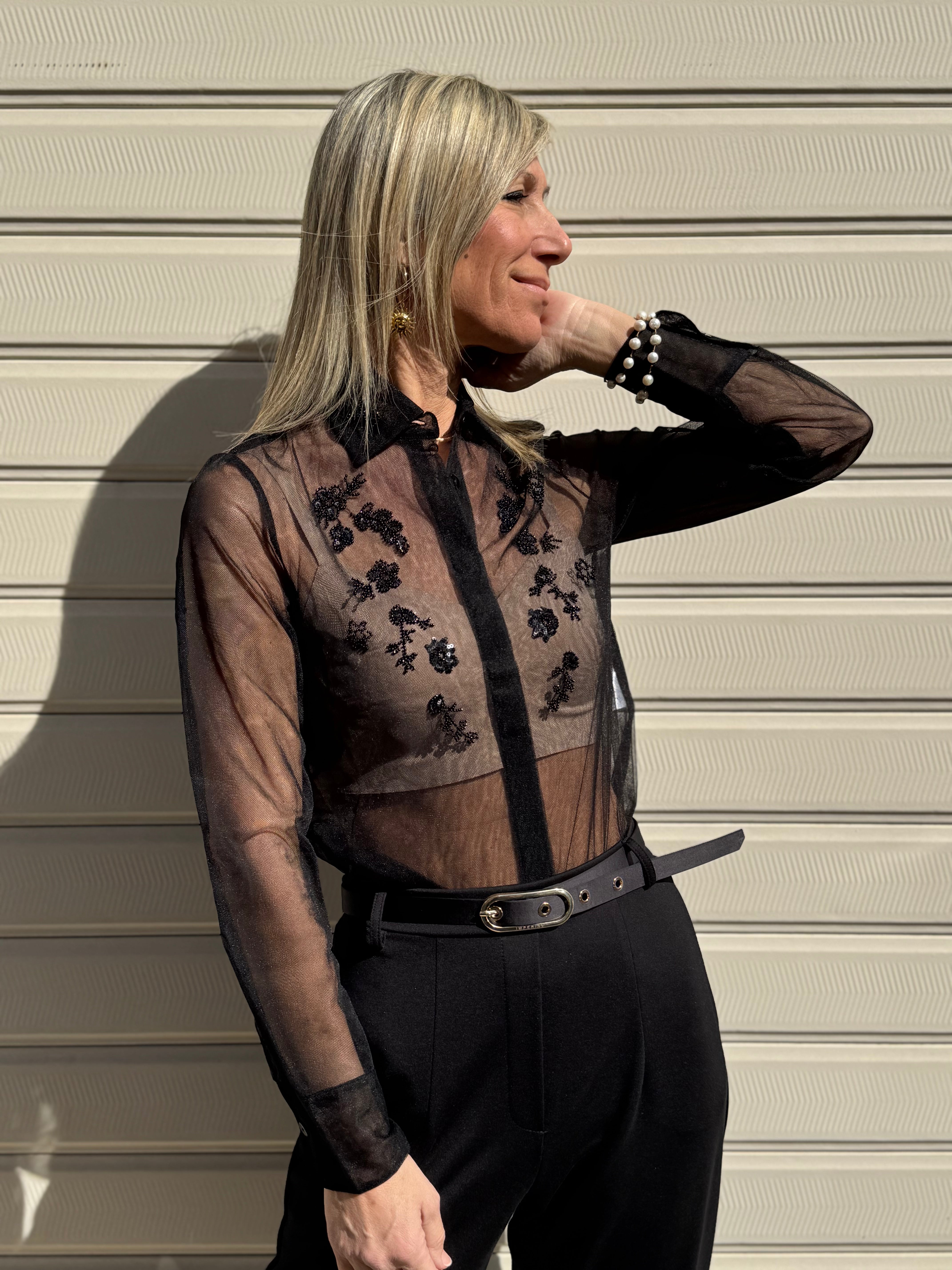 Camicia tulle e ricamo mimì