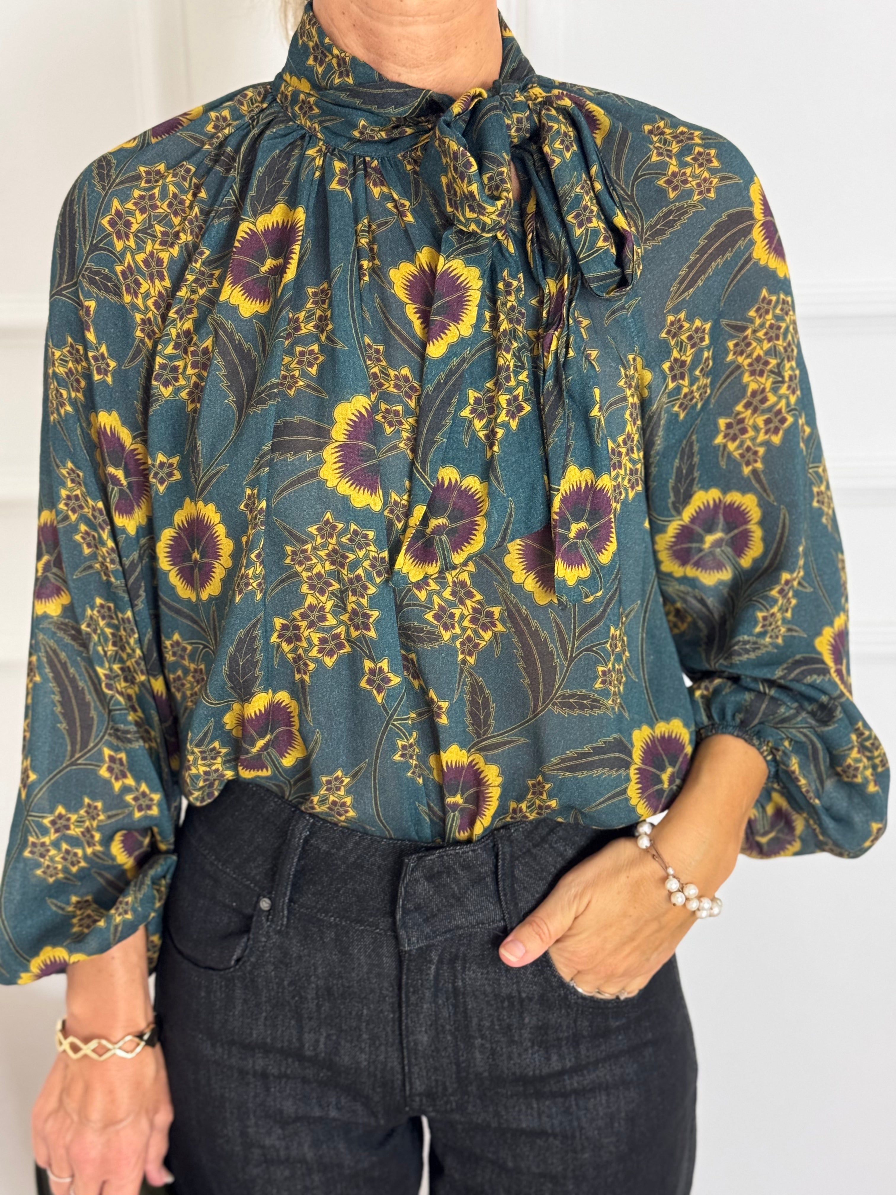 Blusa fiocco petunie mimì