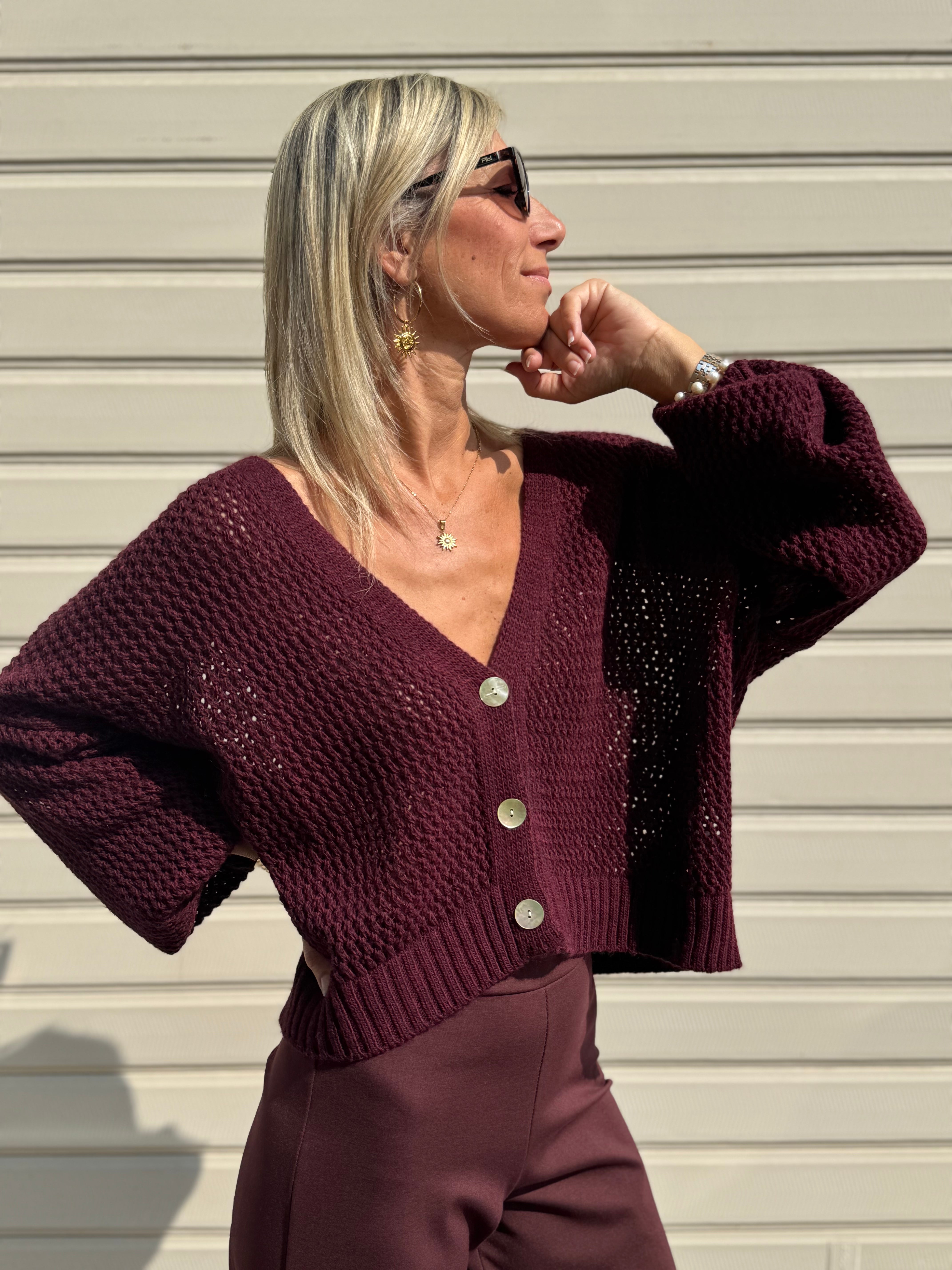 Cardigan over traforato