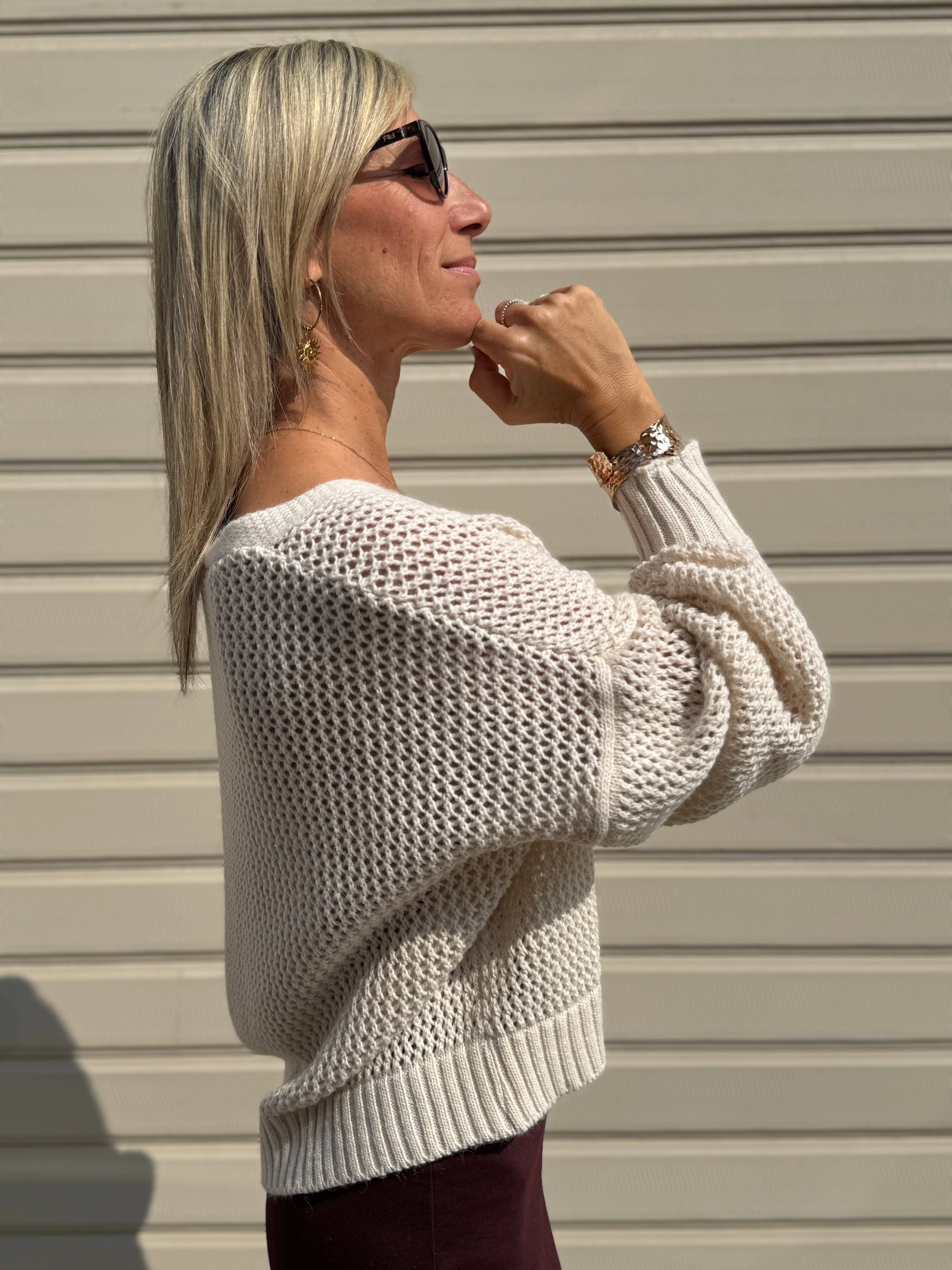 Cardigan over traforato